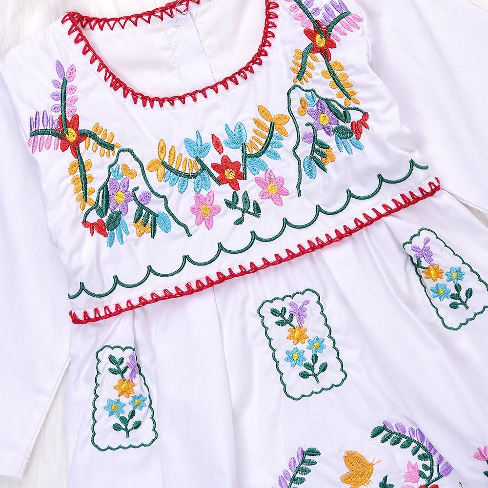 Elegant Ethnic Floral Knit Dress for Baby Girls