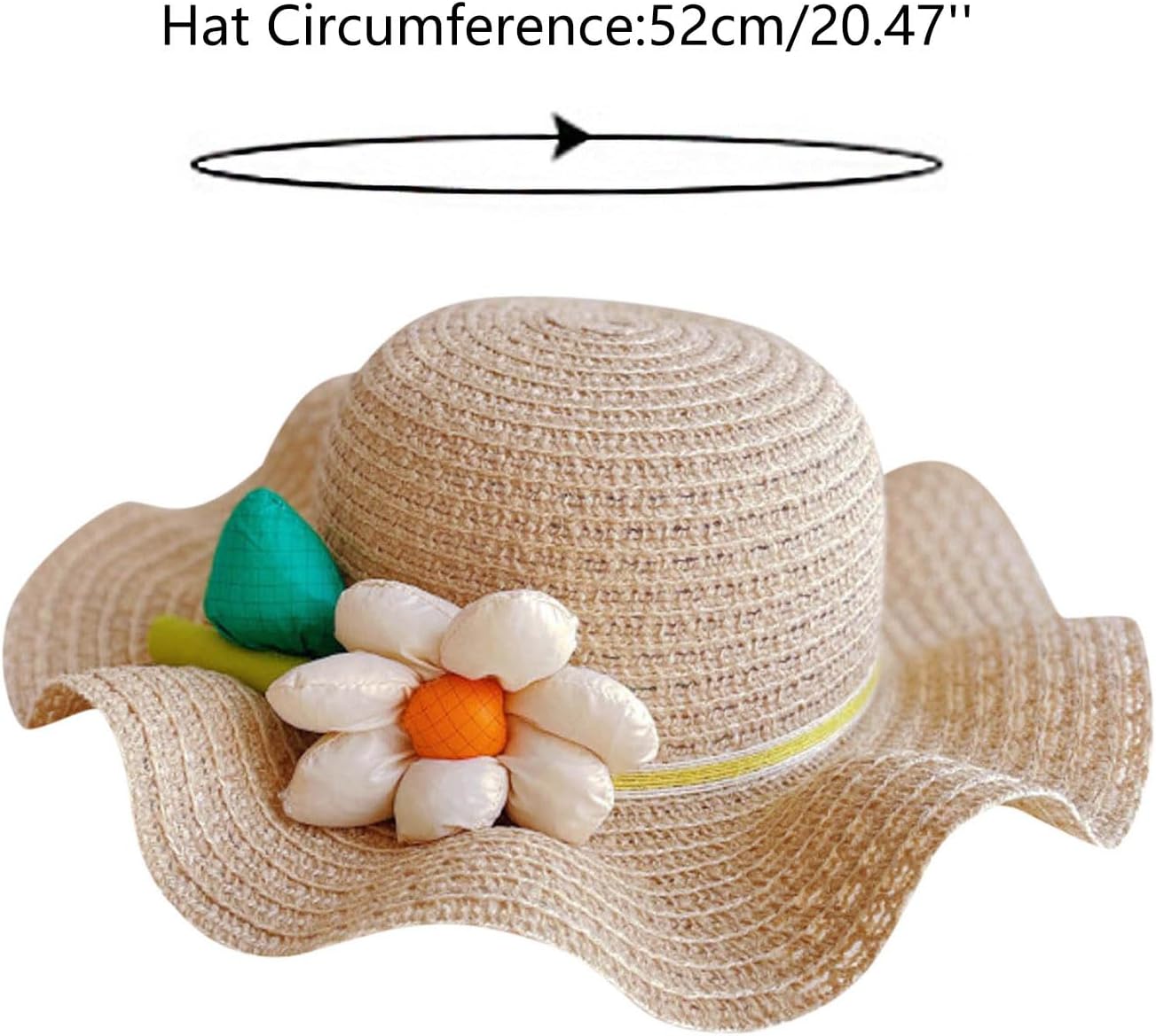 50 SPF Floral Straw Baby Sun Hat for Girls