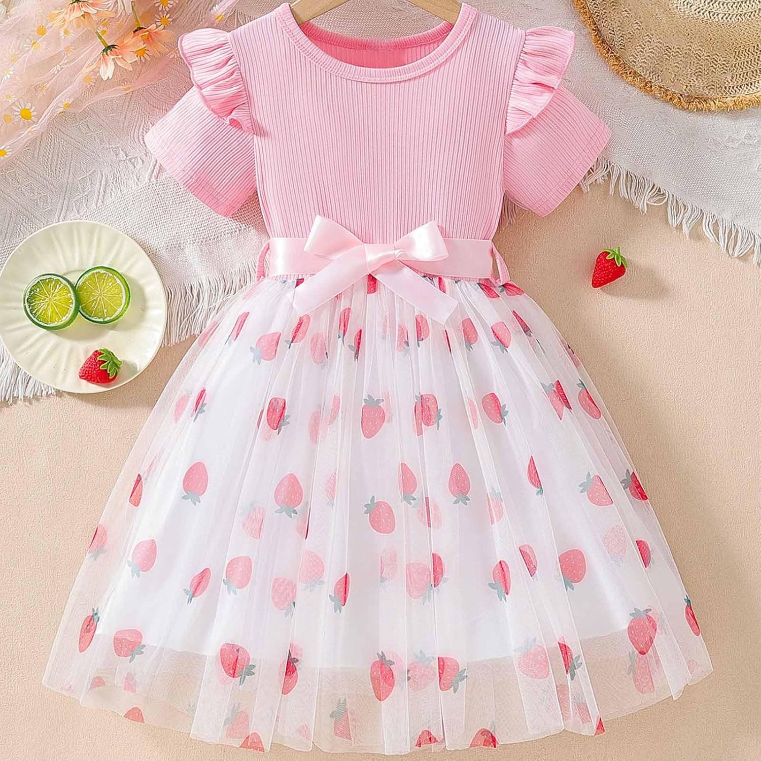 Beessbest Girls Casual Tulle Tutu Dress Princess Cardigan Neck Party Casual Occasions