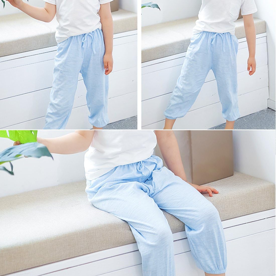 PAUBOLI Baby Long Bloomers Soft Cotton Harem Pants for Kids 12M-7T