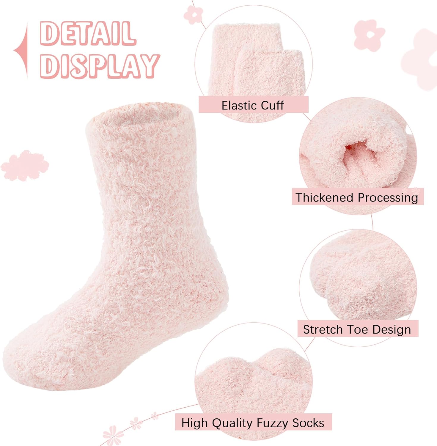 Durio Kids Fuzzy Sock Set for Girls