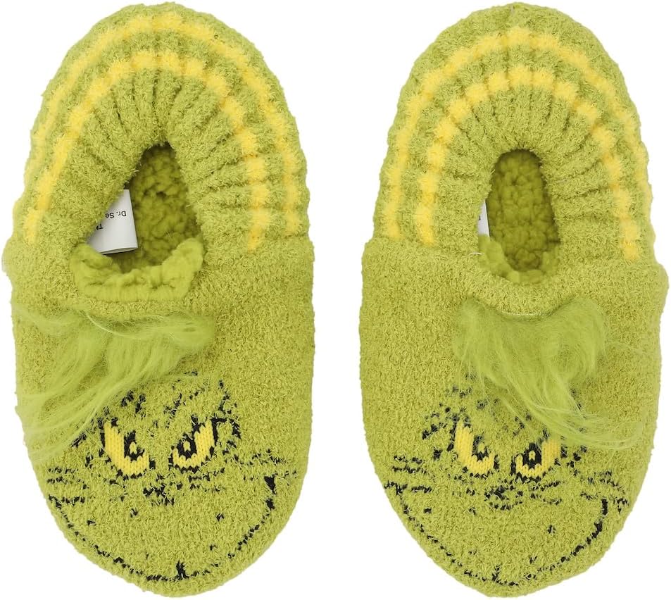 Dr Seuss Grinch Fuzzy Chenille Youth Slipper Socks Adventure