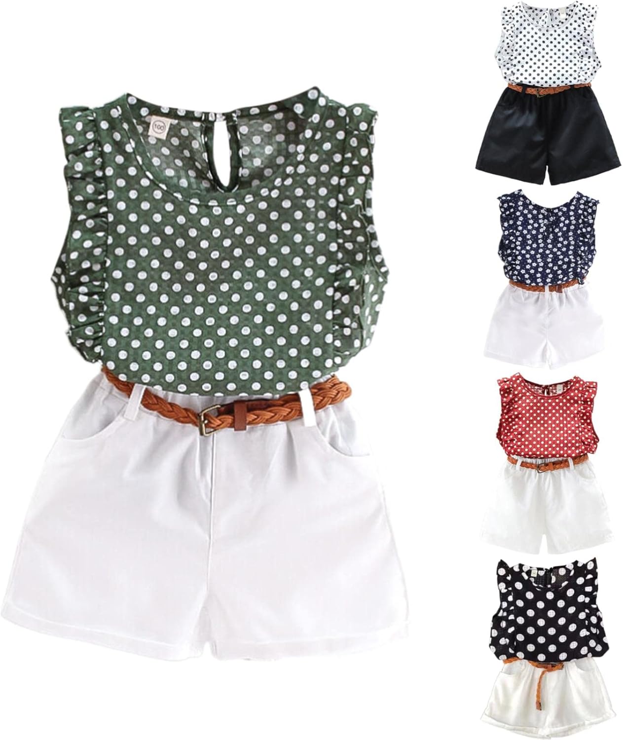 Polka Dot Ruffle Summer Set for Toddlers Girls