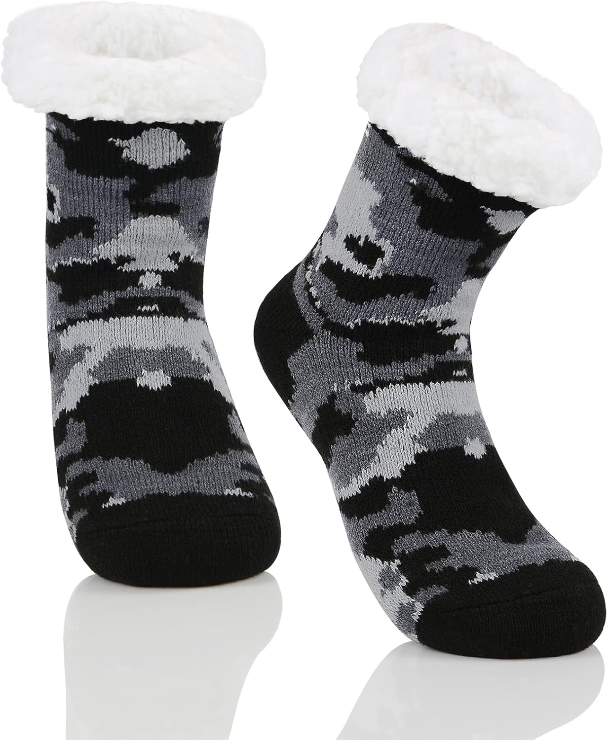Durio Fuzzy Anti-Slip Kids Slipper Socks for Winter