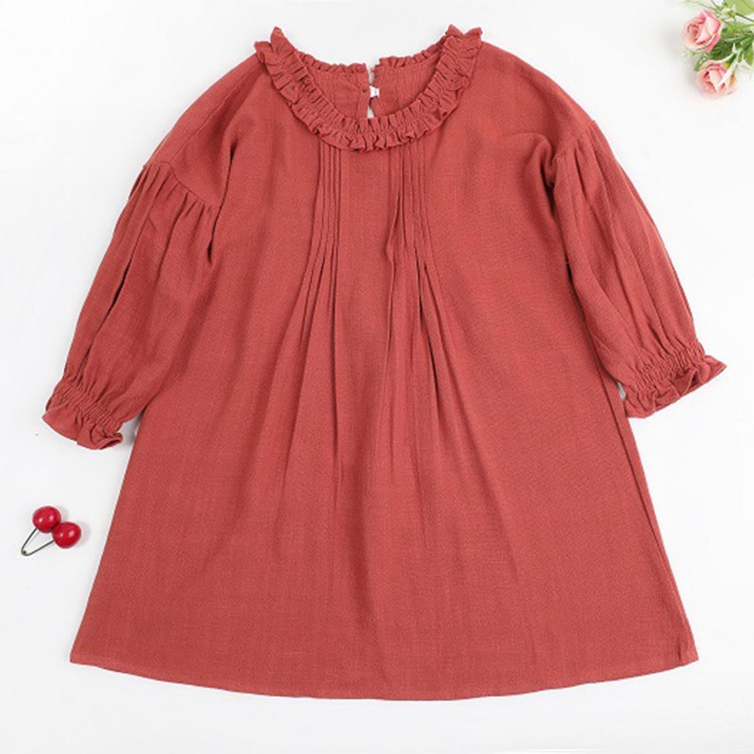 Beessbest Toddler Girl Ruffle Long Sleeve Dress