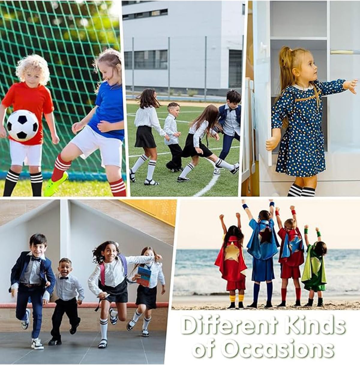 Knee-High Cotton Socks for Kids Perfect for Soccer More