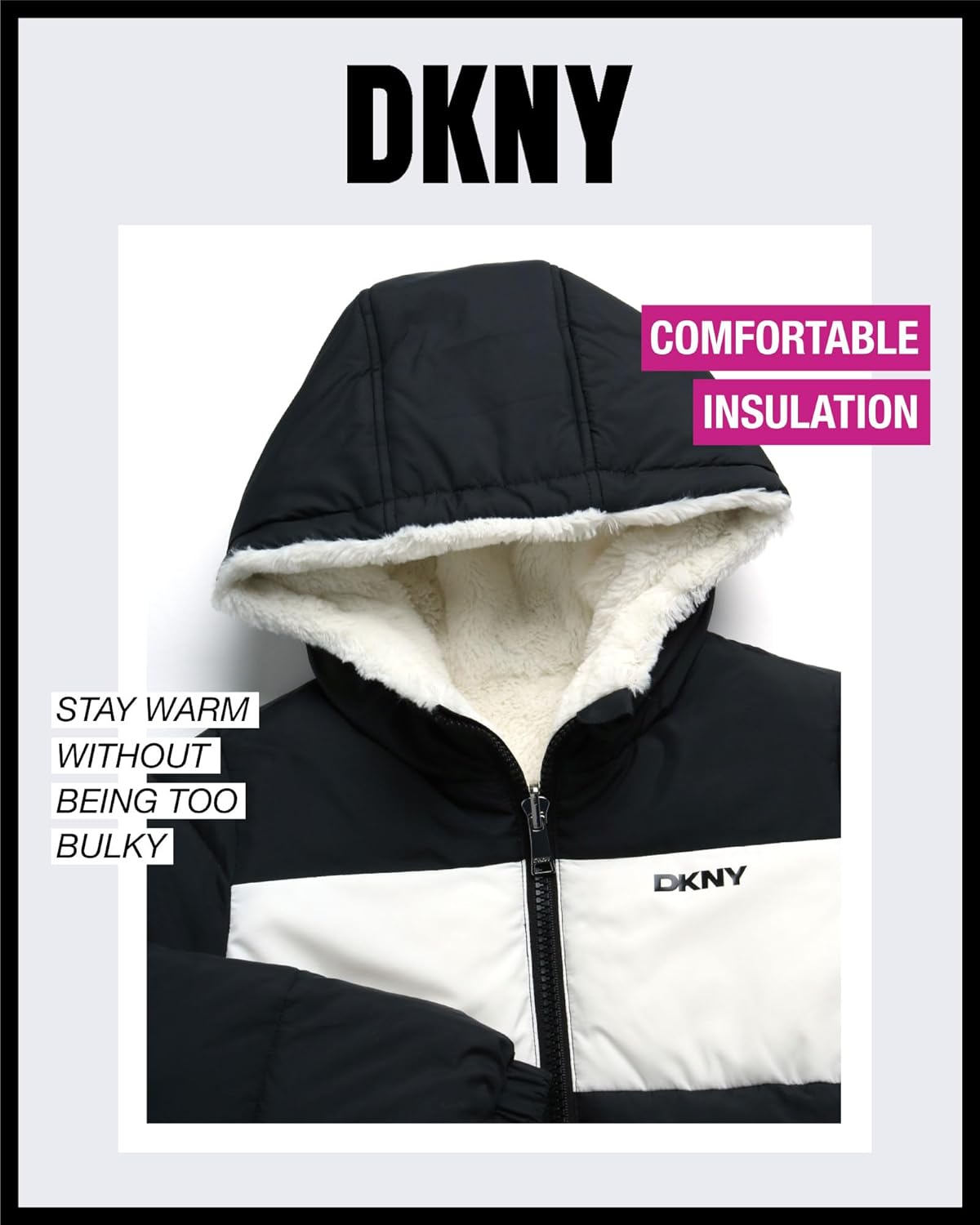 DKNY Style Statement Puffer Jacket for Girls 7-16