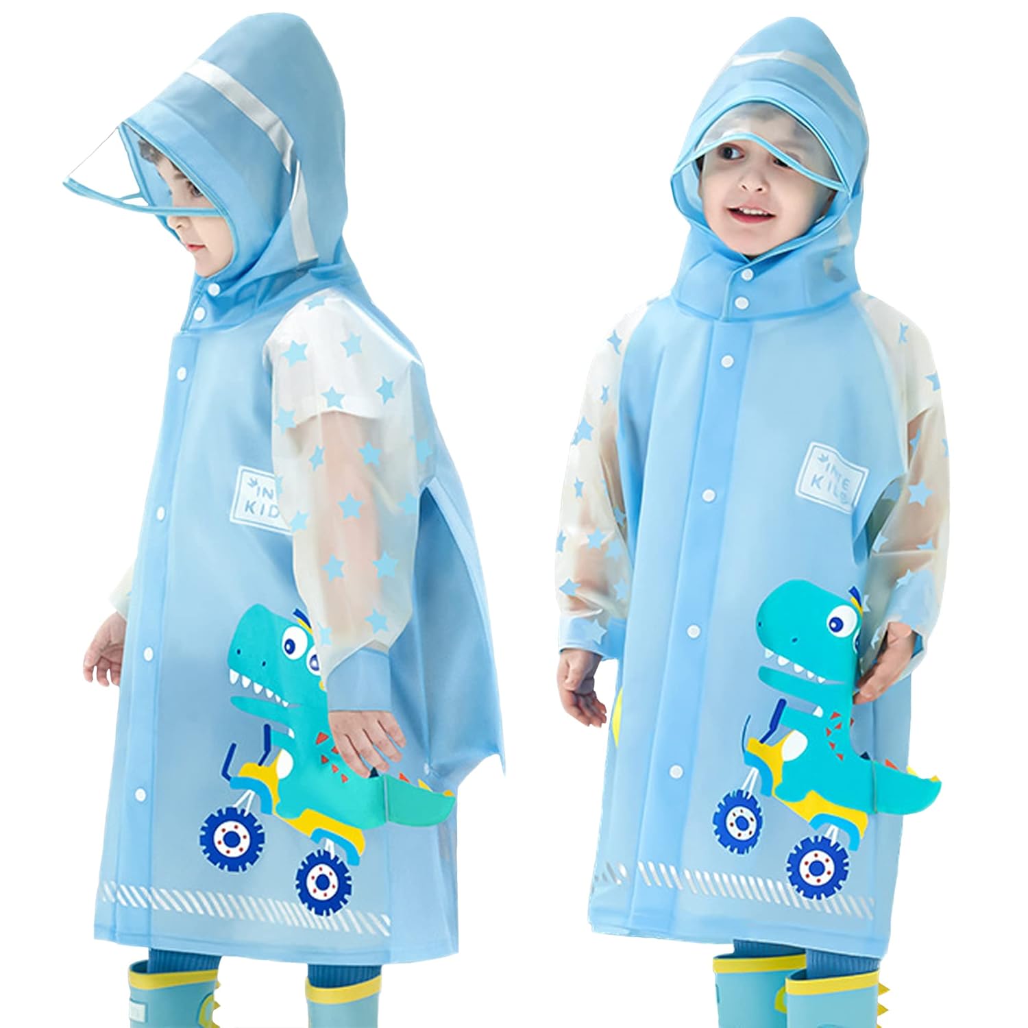 Fewlby Dinosaur Kids Rain jackets 7-8 Years Waterproof XL