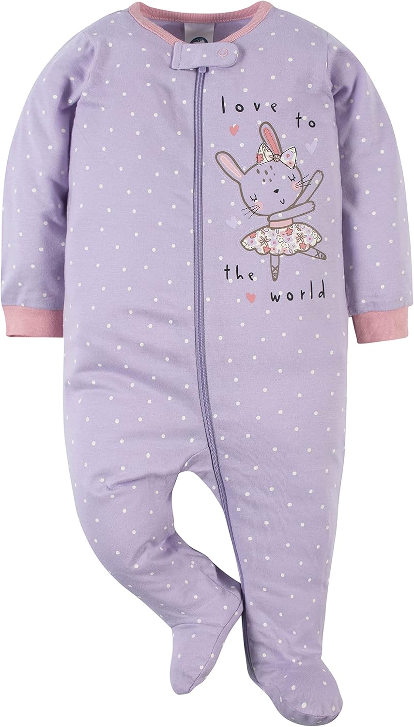 Gerber Baby Girls 2-Pack Sleep N Play Footies