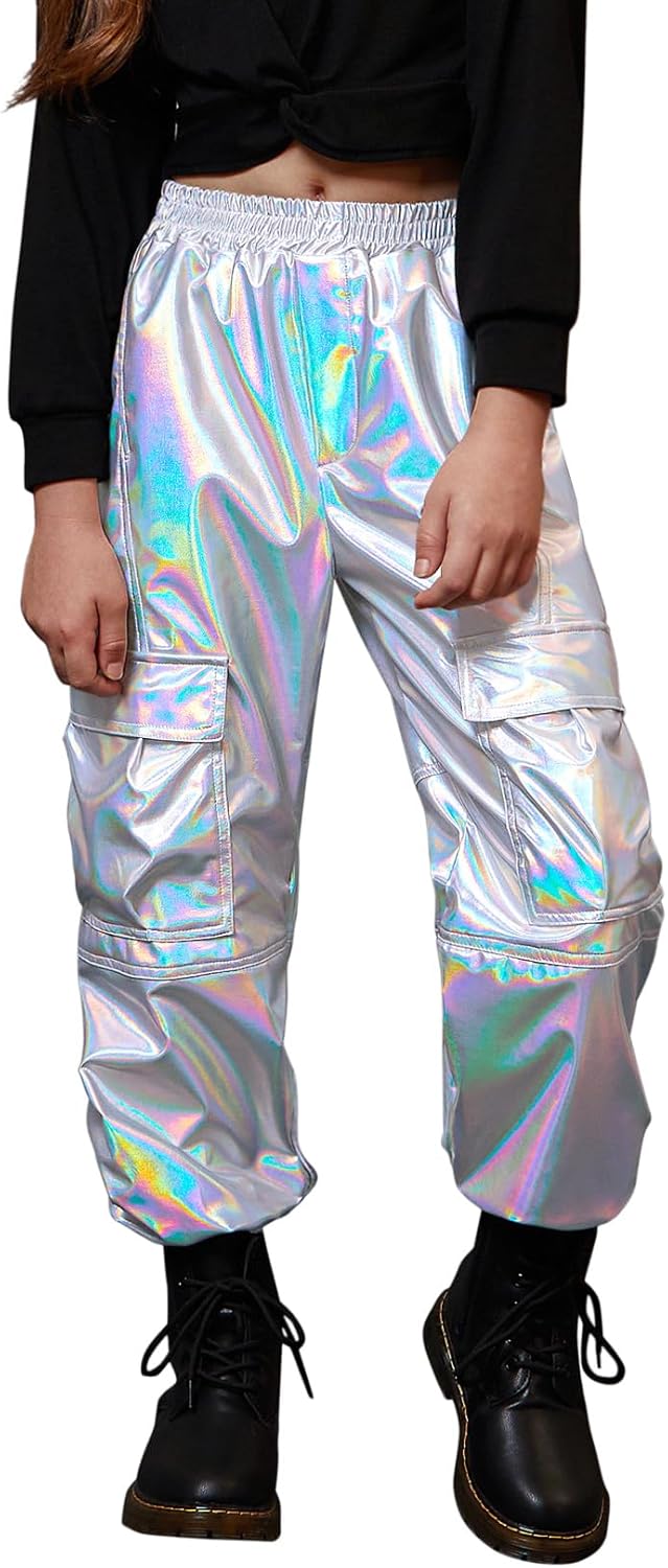 Perfashion Metallic Cargo Pants for Girls