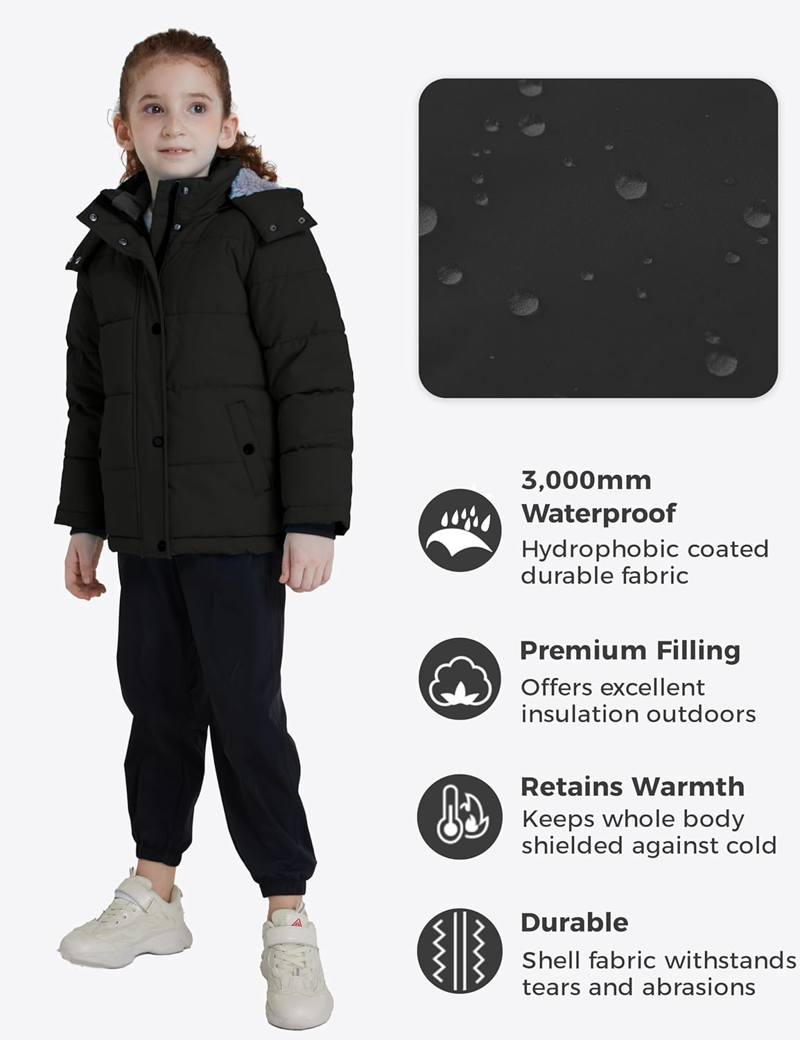 Winter Puffer Coat for Girls Warm Snug