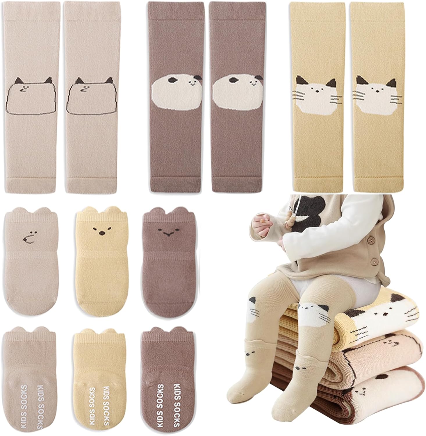 Thickened Baby Leg Warmer Grip Socks for 3-24 Months