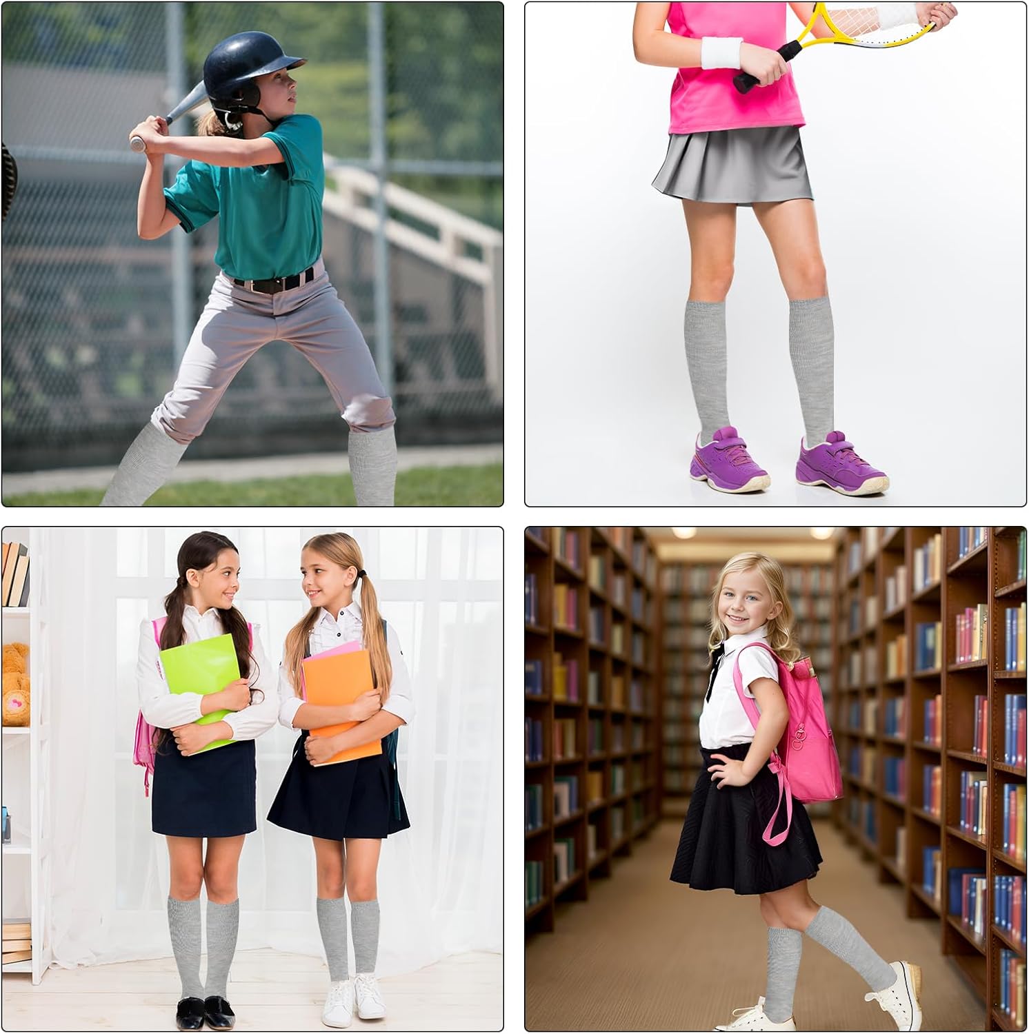 Dxhycc - Soft Cotton Knee-High Socks for Girls - Comfortable Stylish