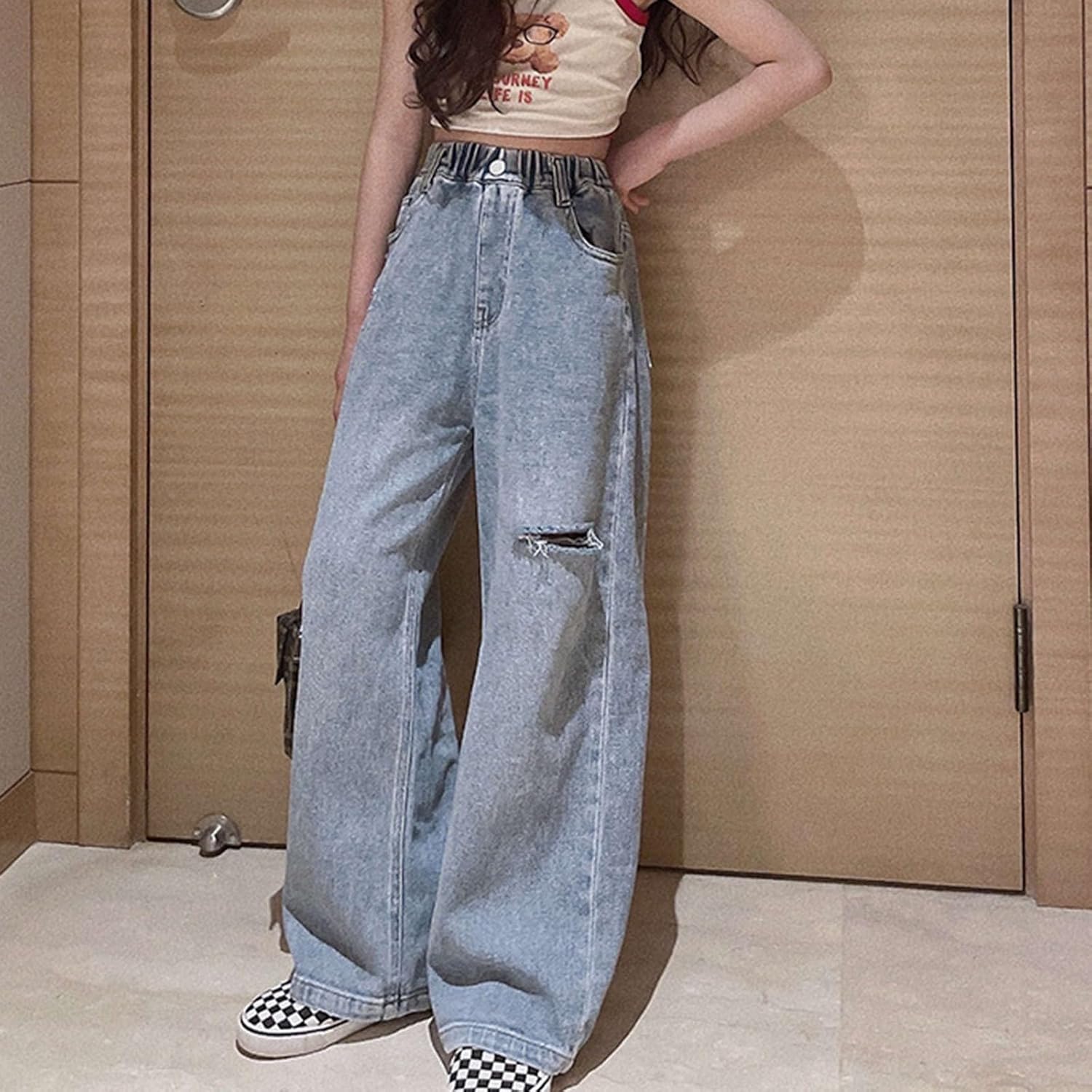 Girls Ripped Jeans Streetwear Kids