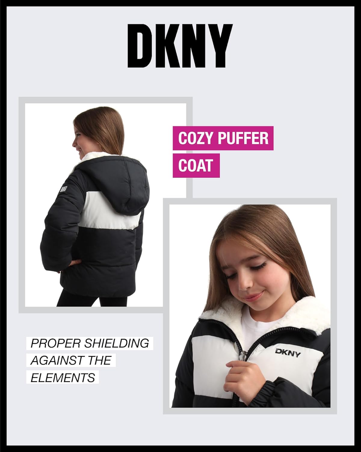 DKNY Style Statement Puffer Jacket for Girls 7-16