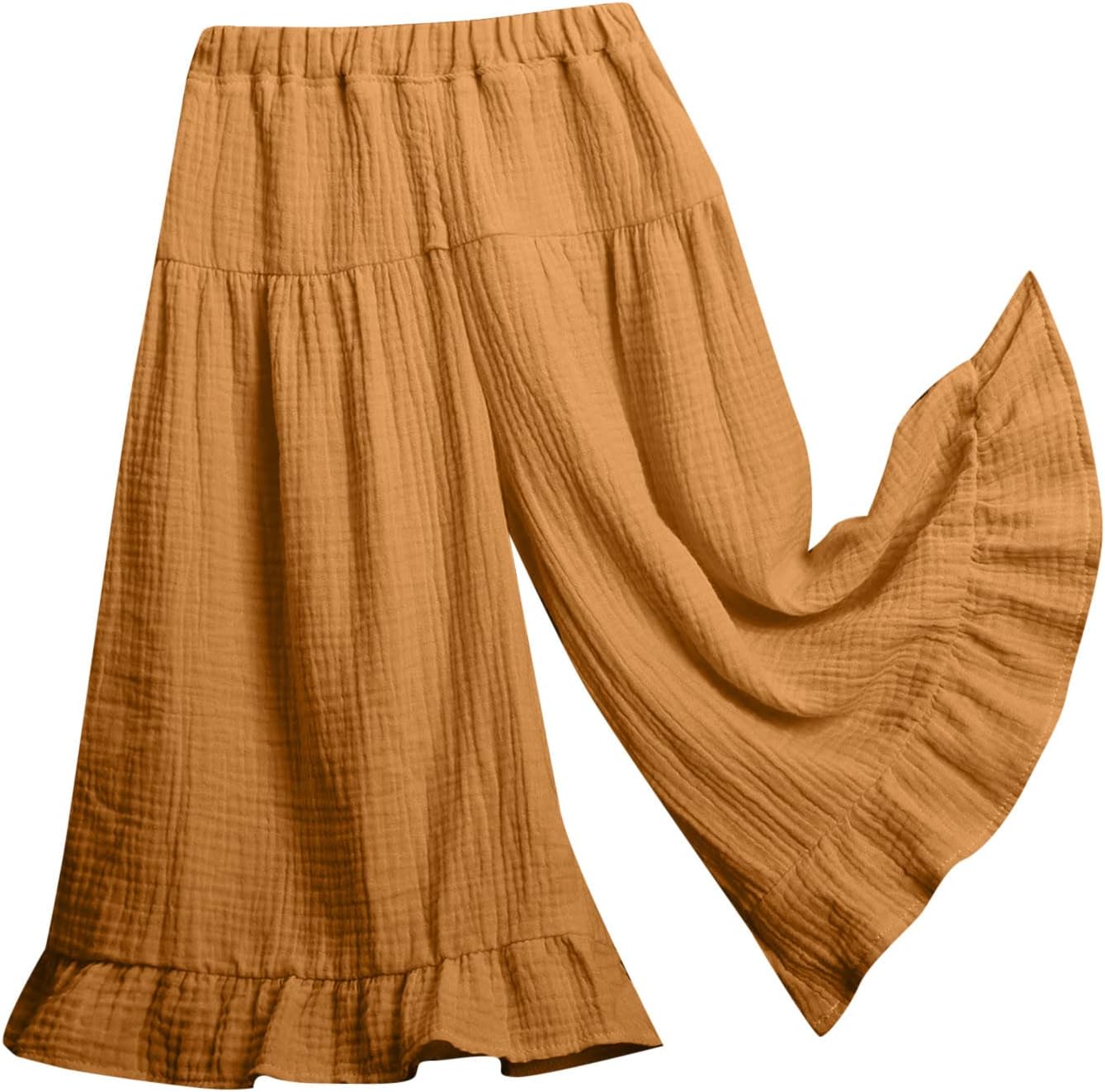 Flowy Wide-lege Cotton Linen Pants for Kids