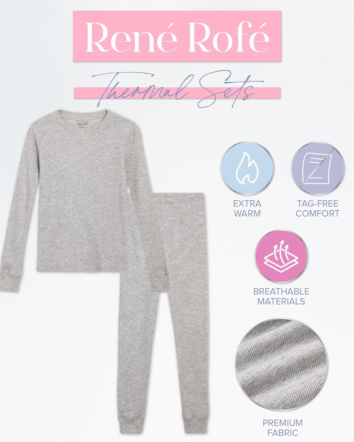Rene Rofe Girls Thermal Waffle Knit Set