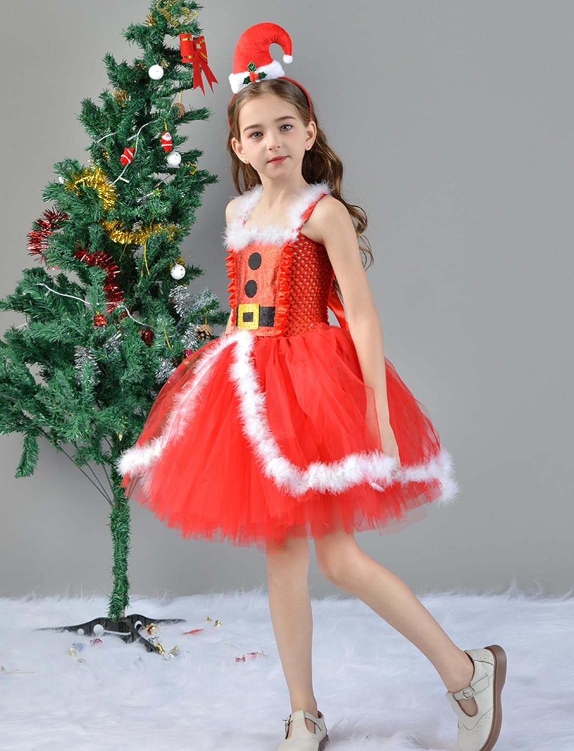 Christmas Puffy Tutu Dress for Toddler Girls