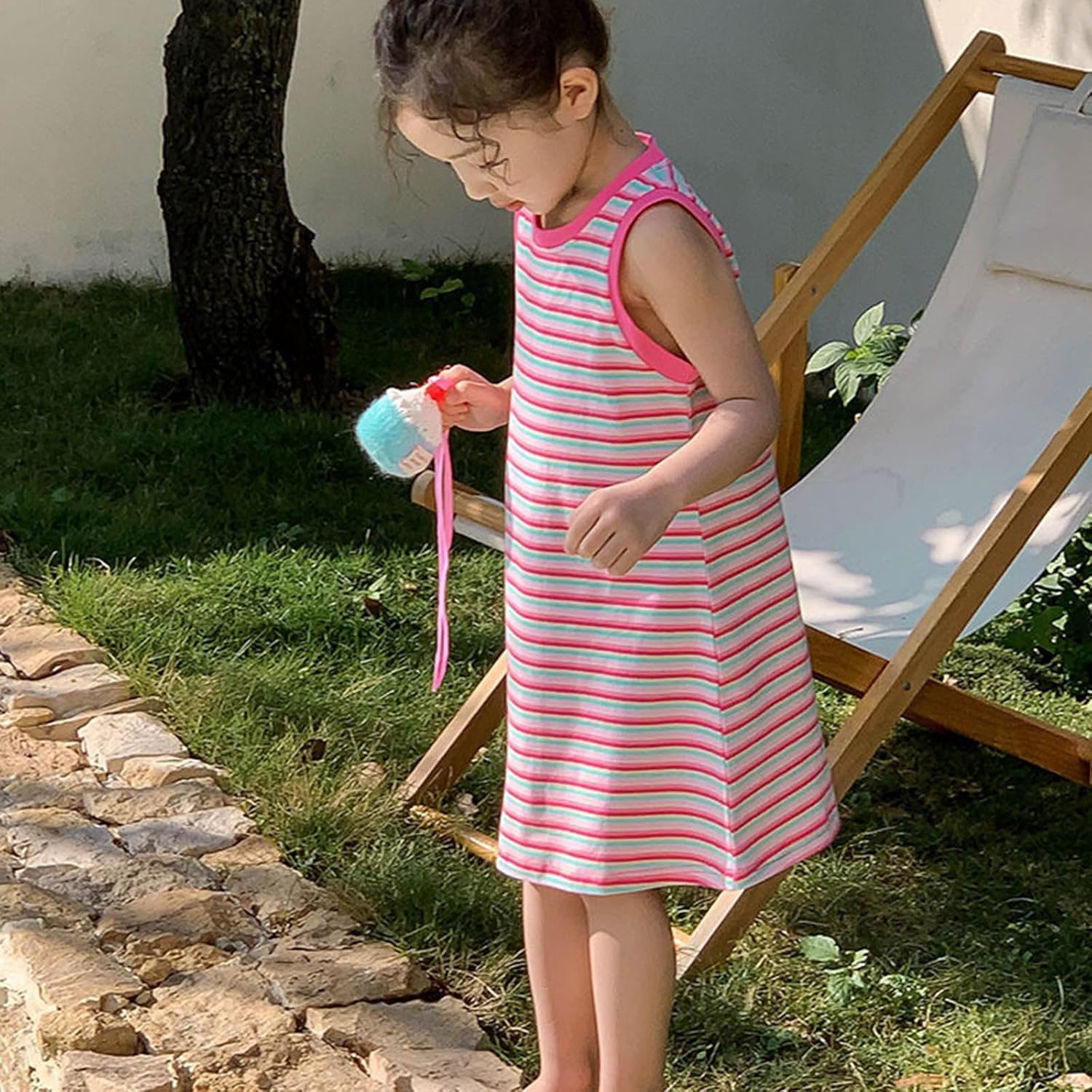 Cute Sleeveless Pleated Dress for Baby Girl