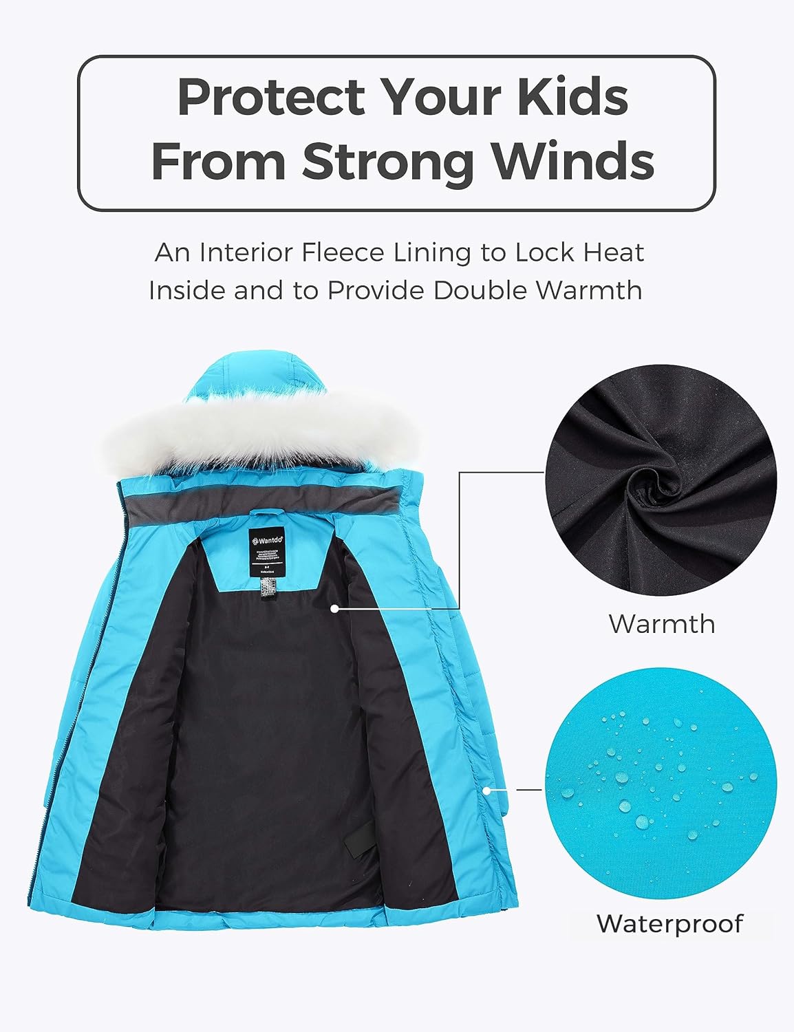 Warm Faux Fur Winter Coat for Girls