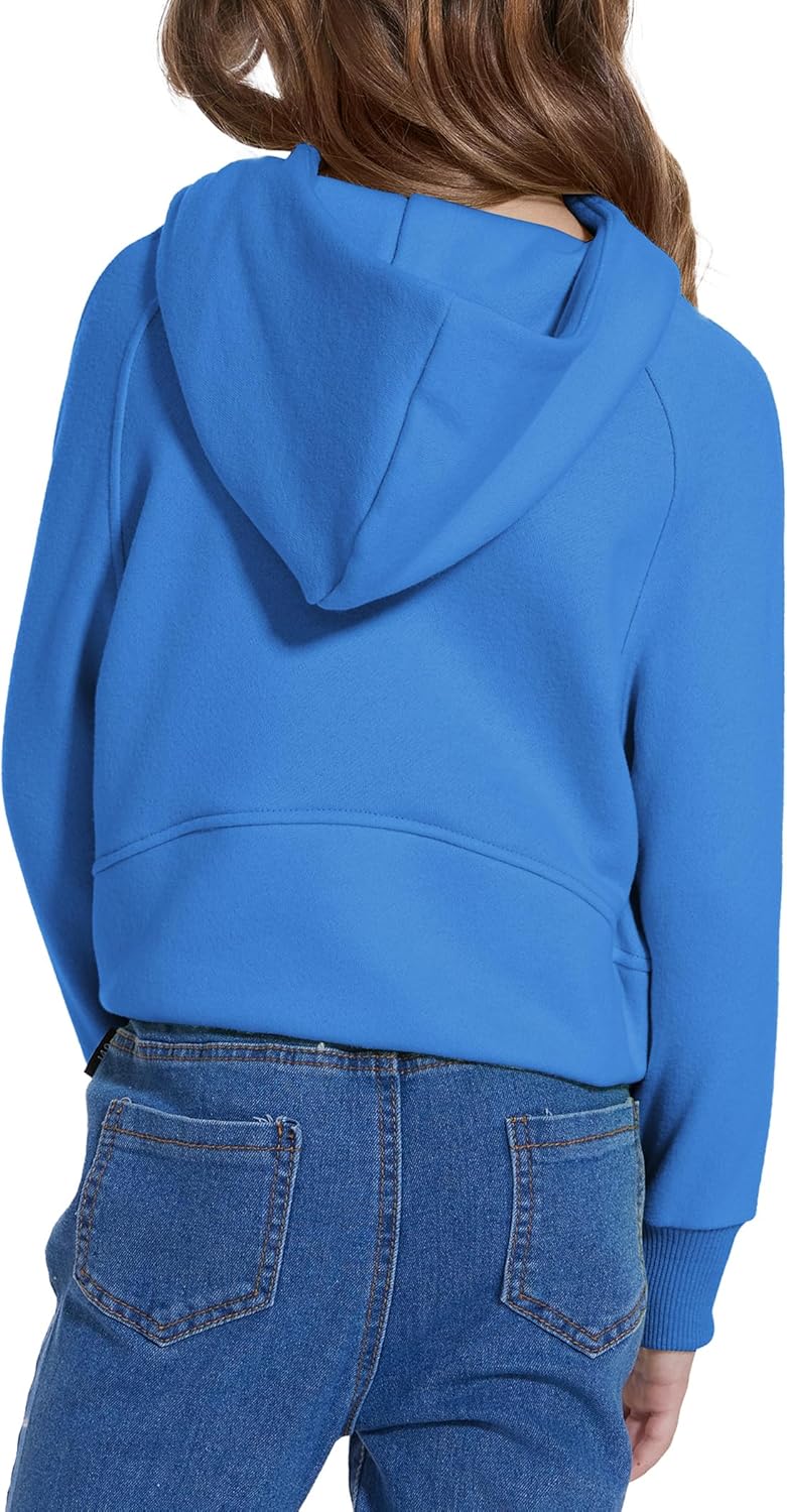 Snug Stylish Half-Zip Hoodie for Girls with Pockets and a Hood