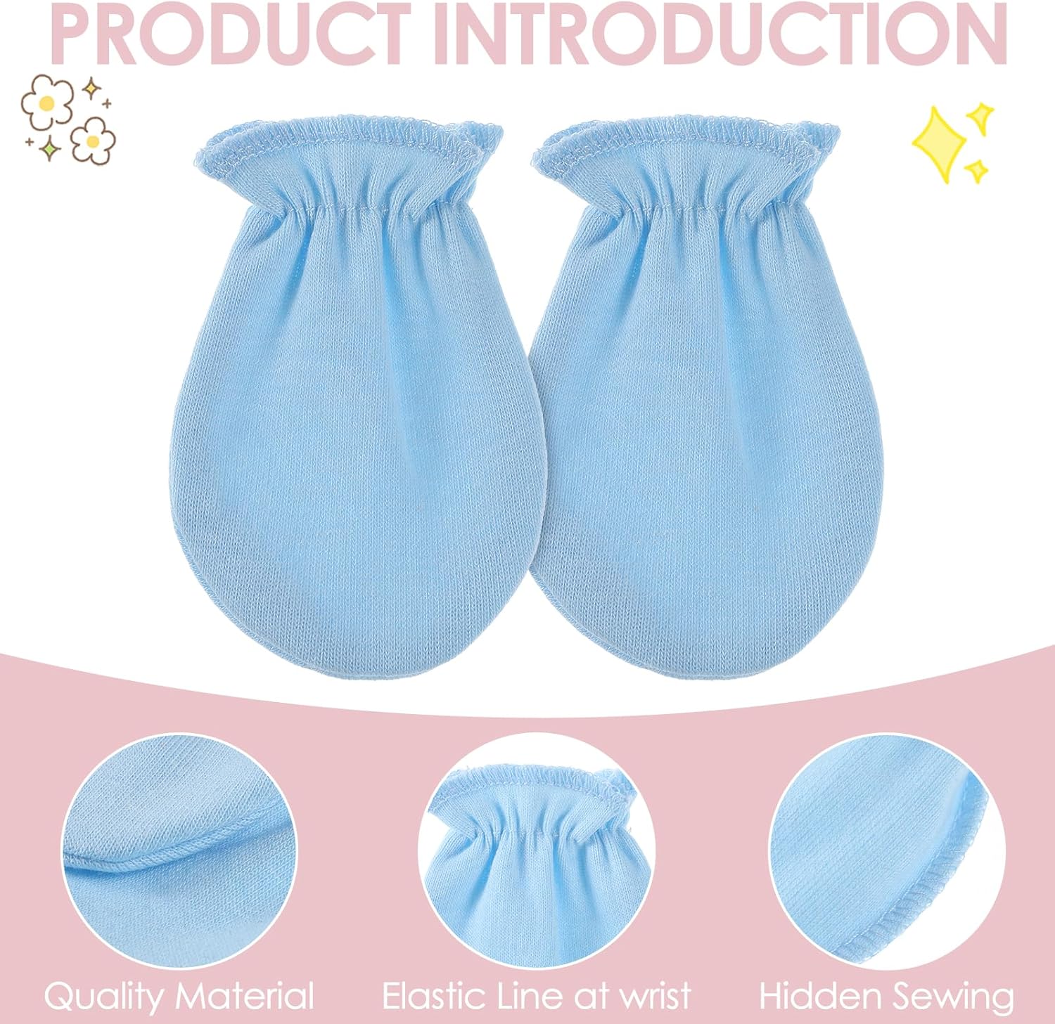 8 Pairs Cotton mittens newborn No Scratch