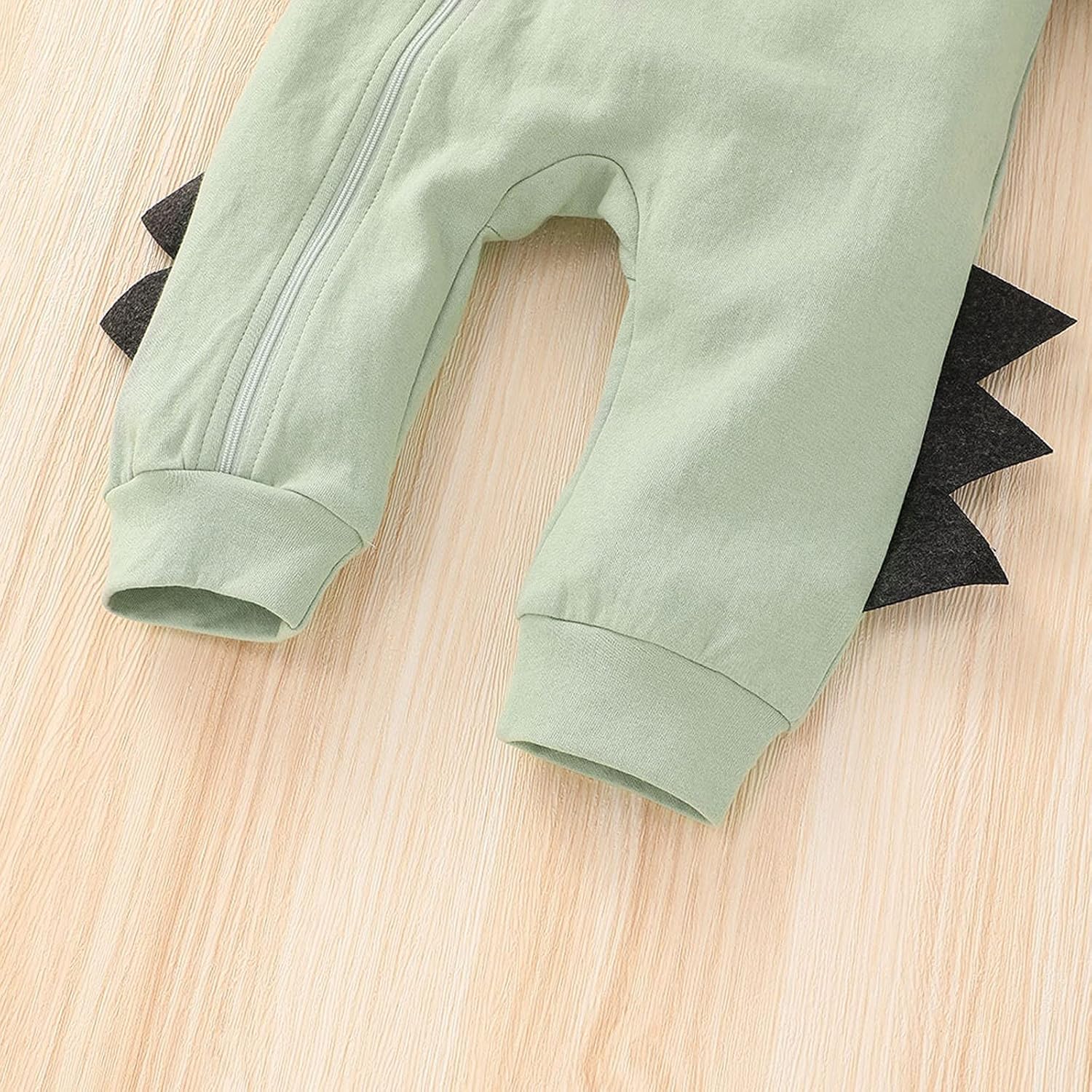 Newborn Baby Cartoon Dinosaur Hoodie Romper Outfit for Boys Girls