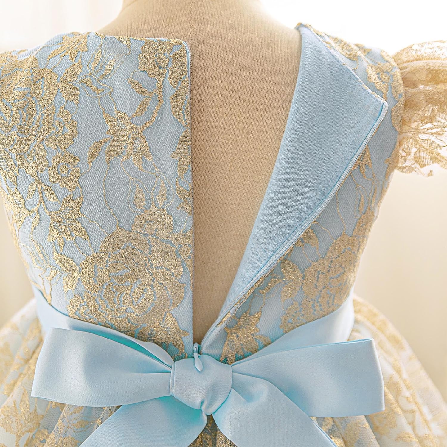 Beessbest Flower Girl Lace Dress Ruffle Sleeve