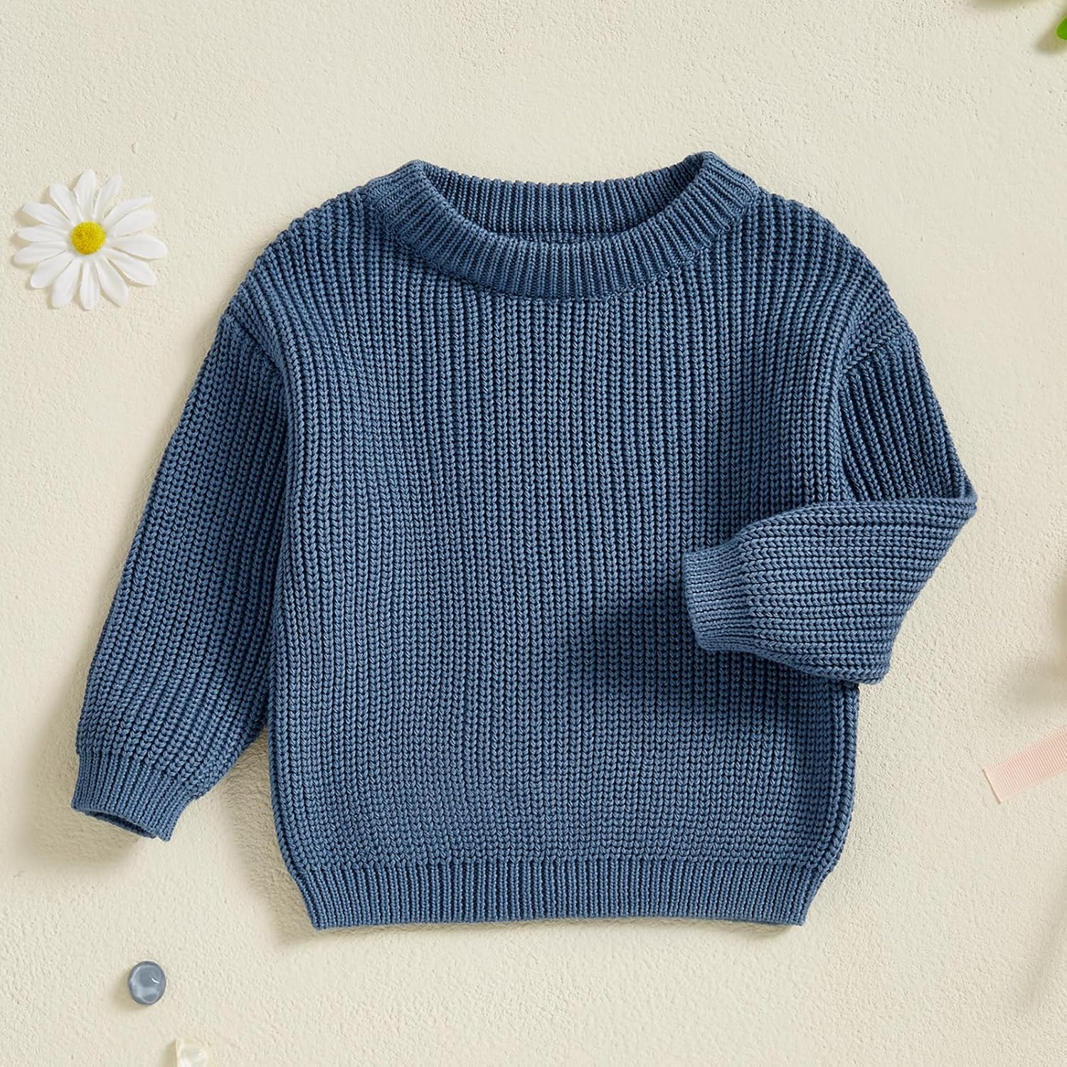 Karwuiio Toddler Chunky Knit Sweater - Soft Warm Perfect for Winter