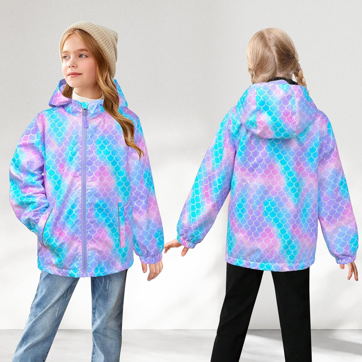 Waterproof rain jacket for girls Durable windproof and stylish