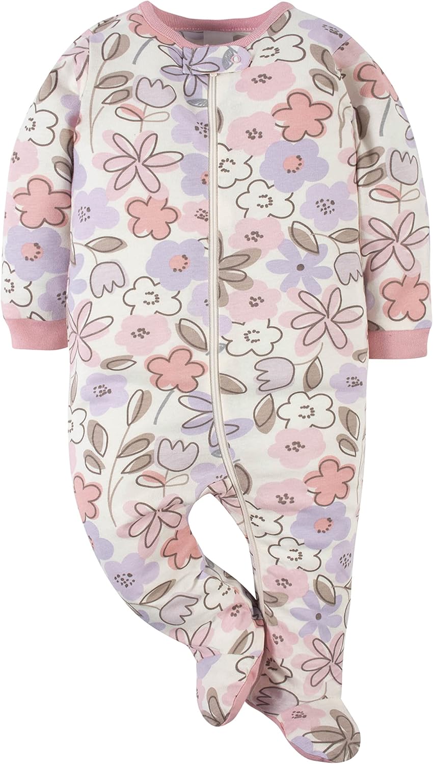 Gerber Baby Girls 2-Pack Sleep N Play Footies