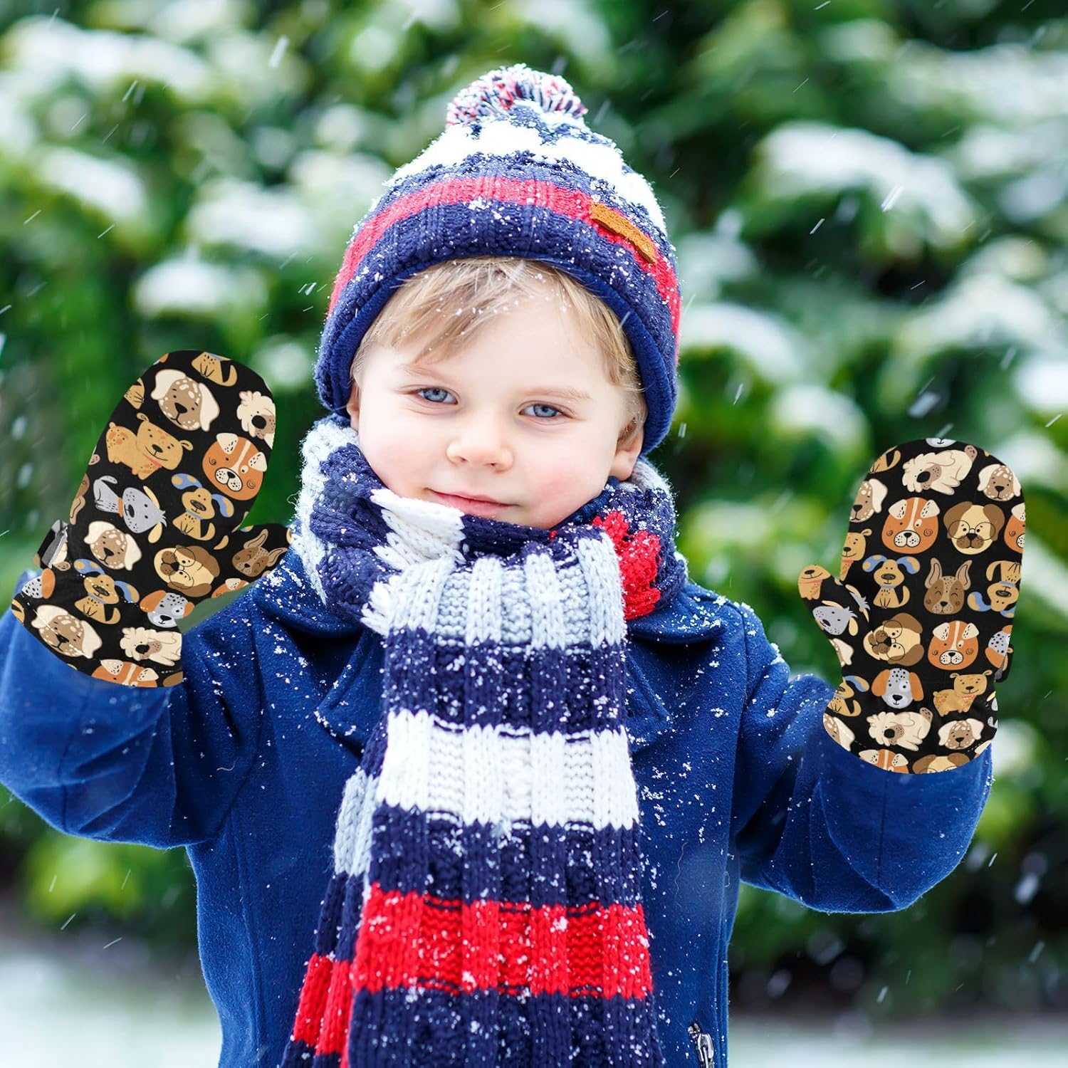 Kids Cold Weather Mittens Handmade for 2-4 Years
