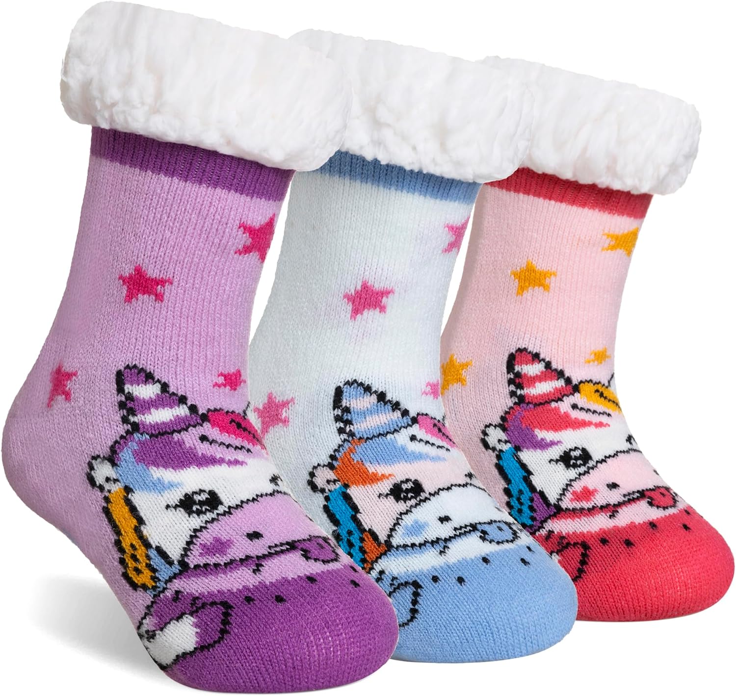 SeeyAN Kids Boys Girls Warm Fuzzy Non-Slip Winter Socks with Animal Patterns