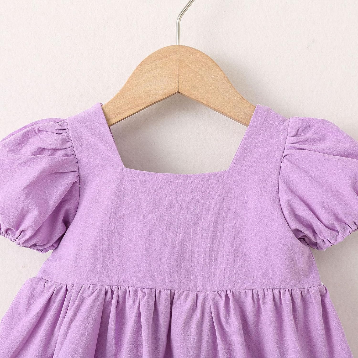 Beessbest 3D Flower Puff Sleeve Dress for Baby Toddler Girls Summer Playwear