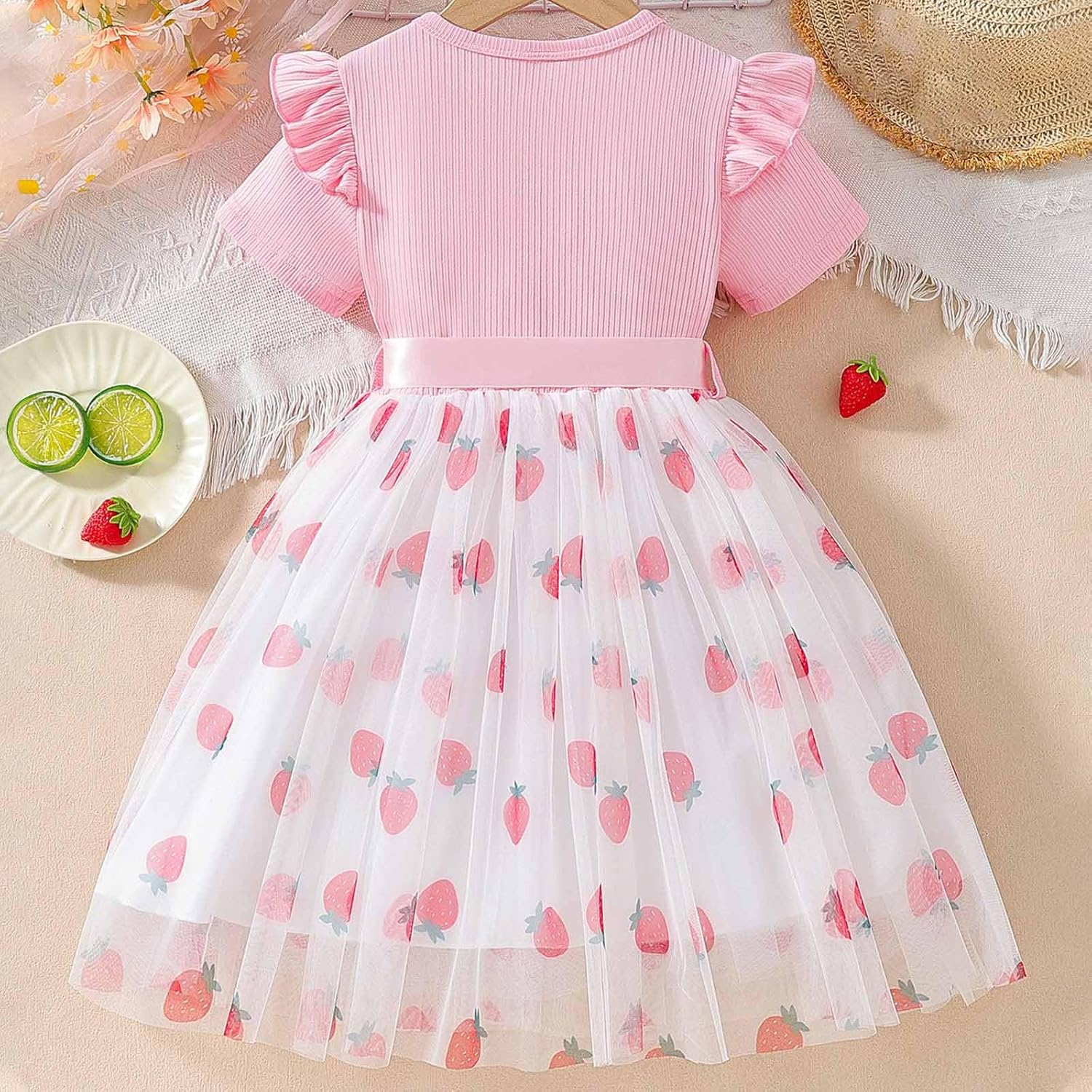 Beessbest Girls Casual Tulle Tutu Dress Princess Cardigan Neck Party Casual Occasions