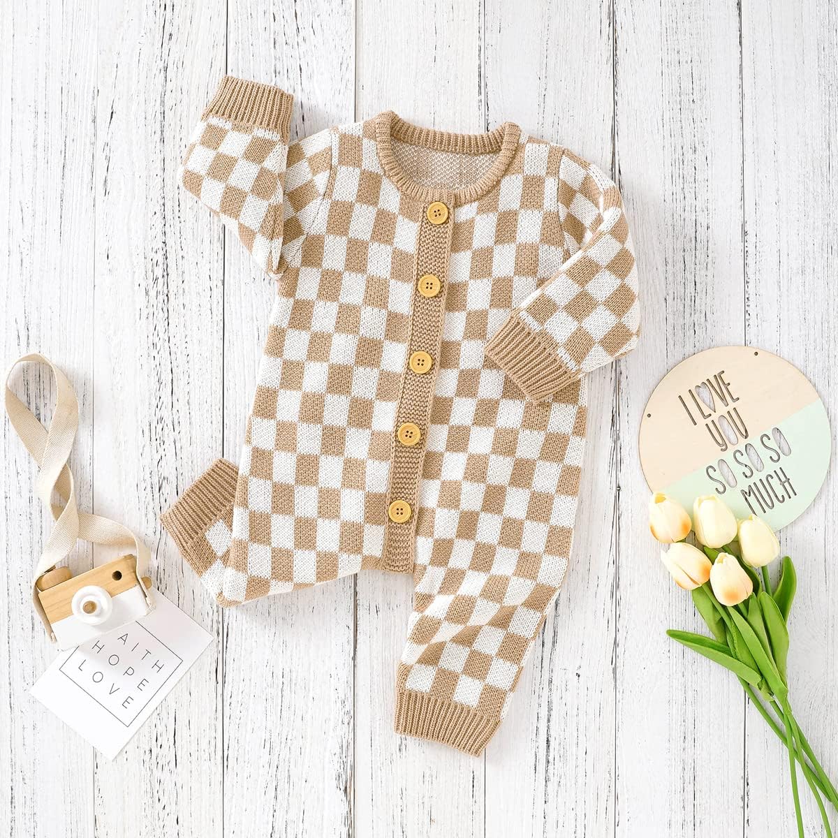SAYOO Baby Plaid Romper for Kids - Stretchy and Soft