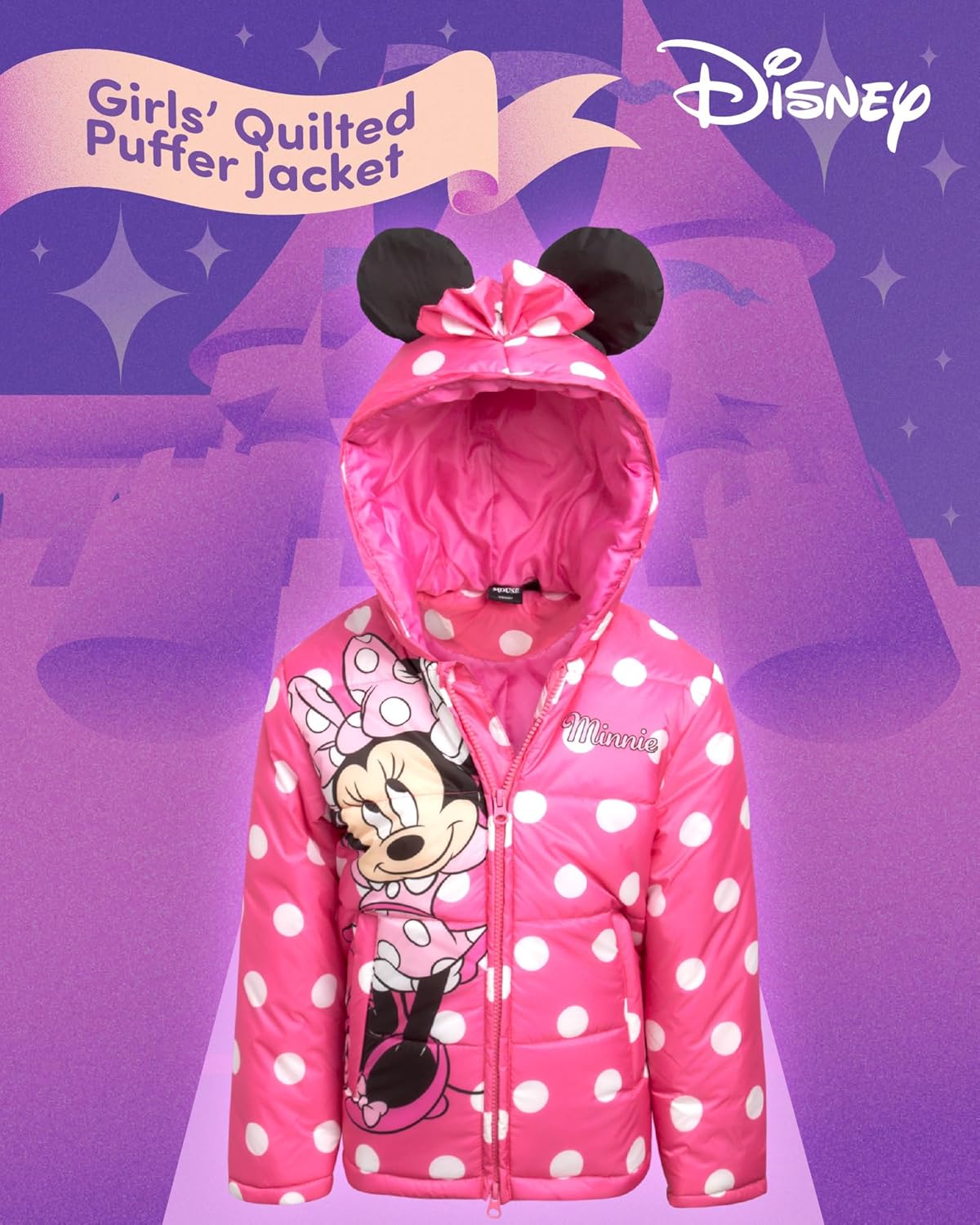 Disney Girls Puffer Jacket - Cozy for Minnie Mouse and Friends