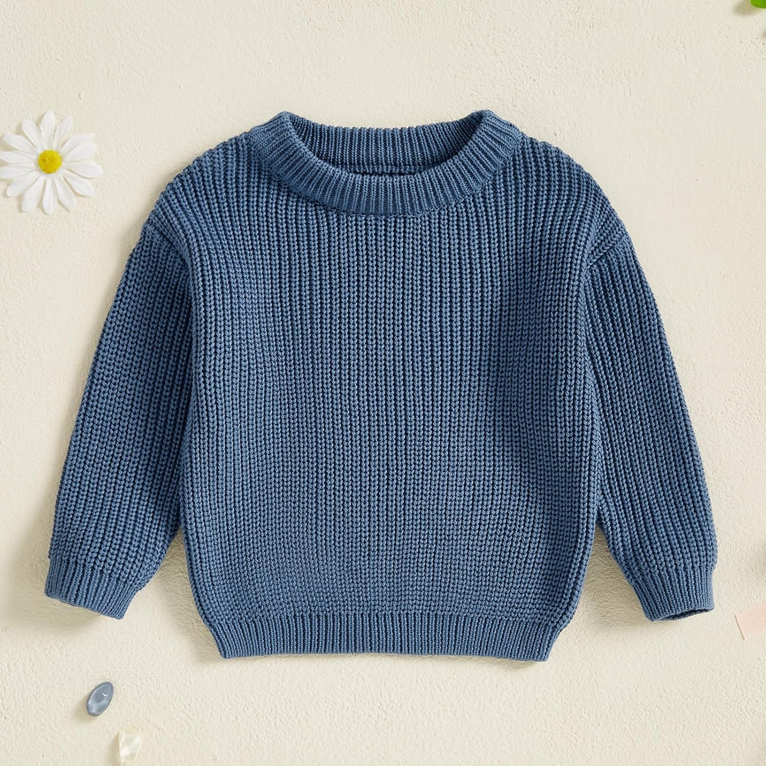 Karwuiio Toddler Chunky Knit Sweater - Soft Warm Perfect for Winter