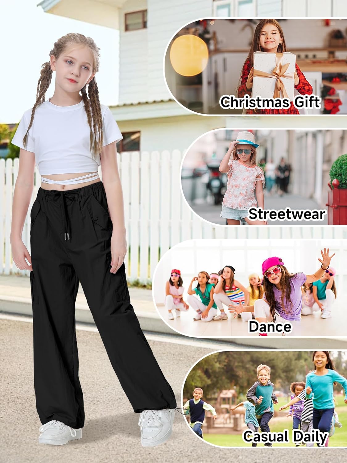 Y2K Para Cargo Pants for Girls