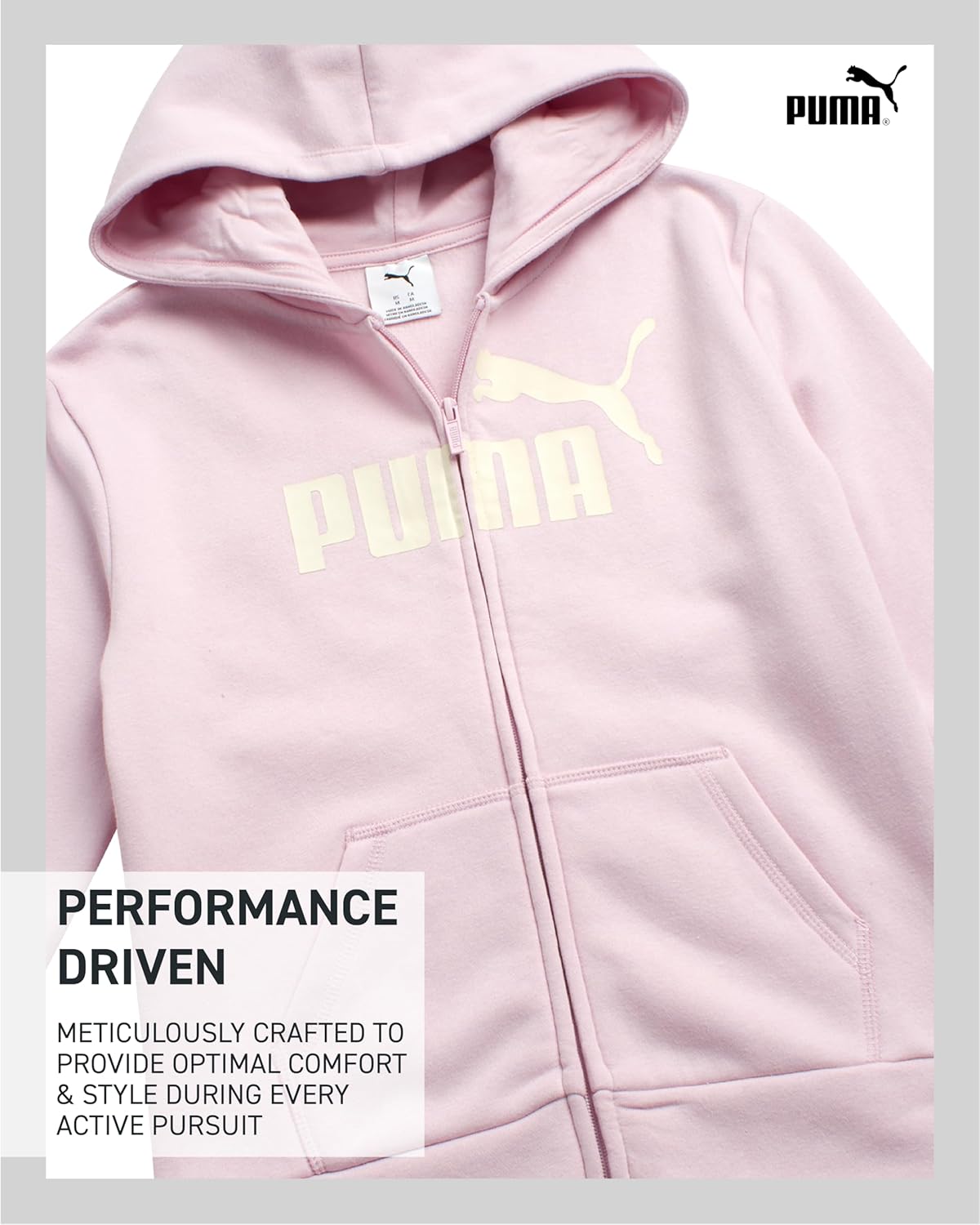 PUMA Girls Sporty Fleece Hoodie