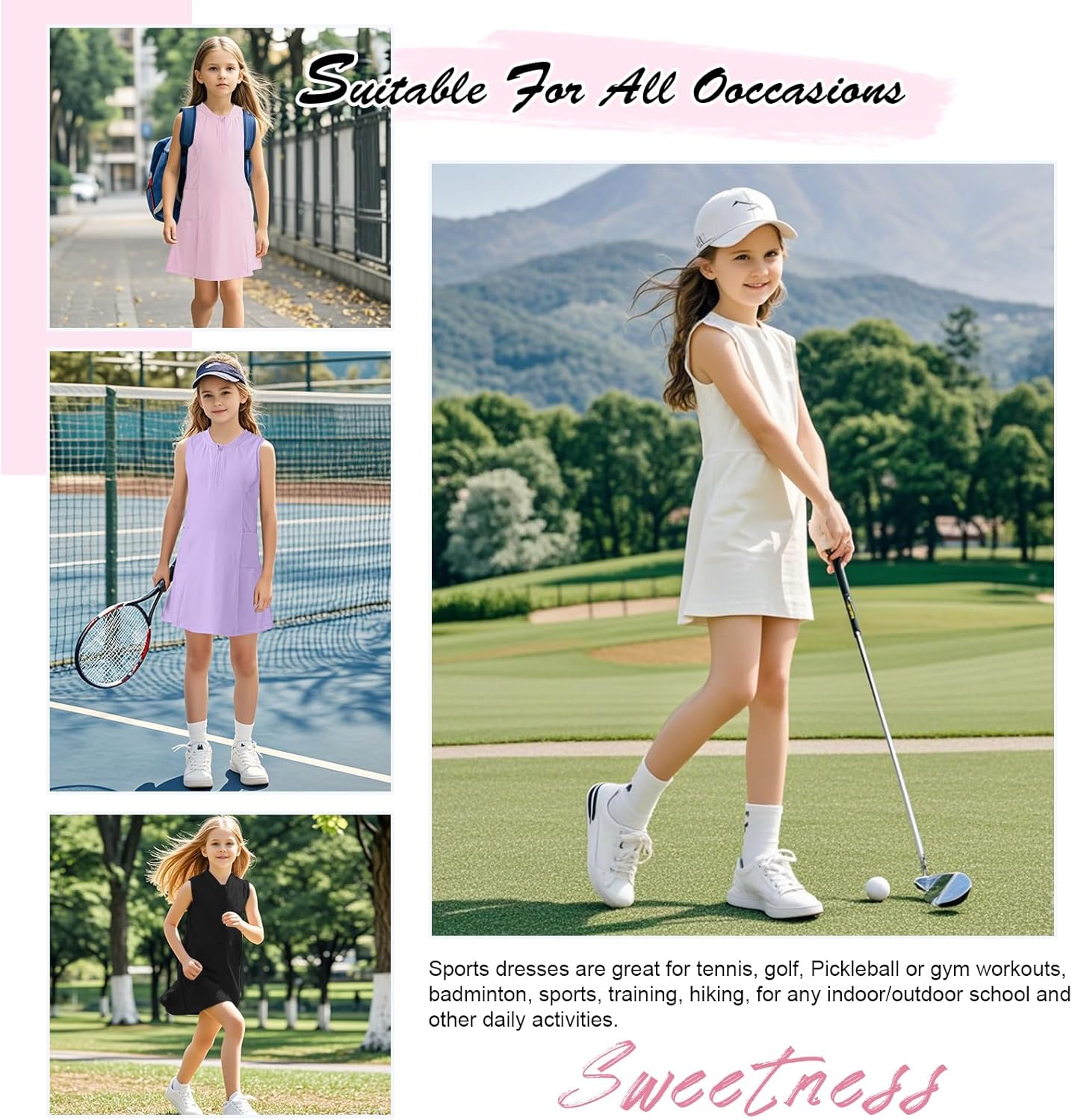 Girls Tennis Golf Outfits