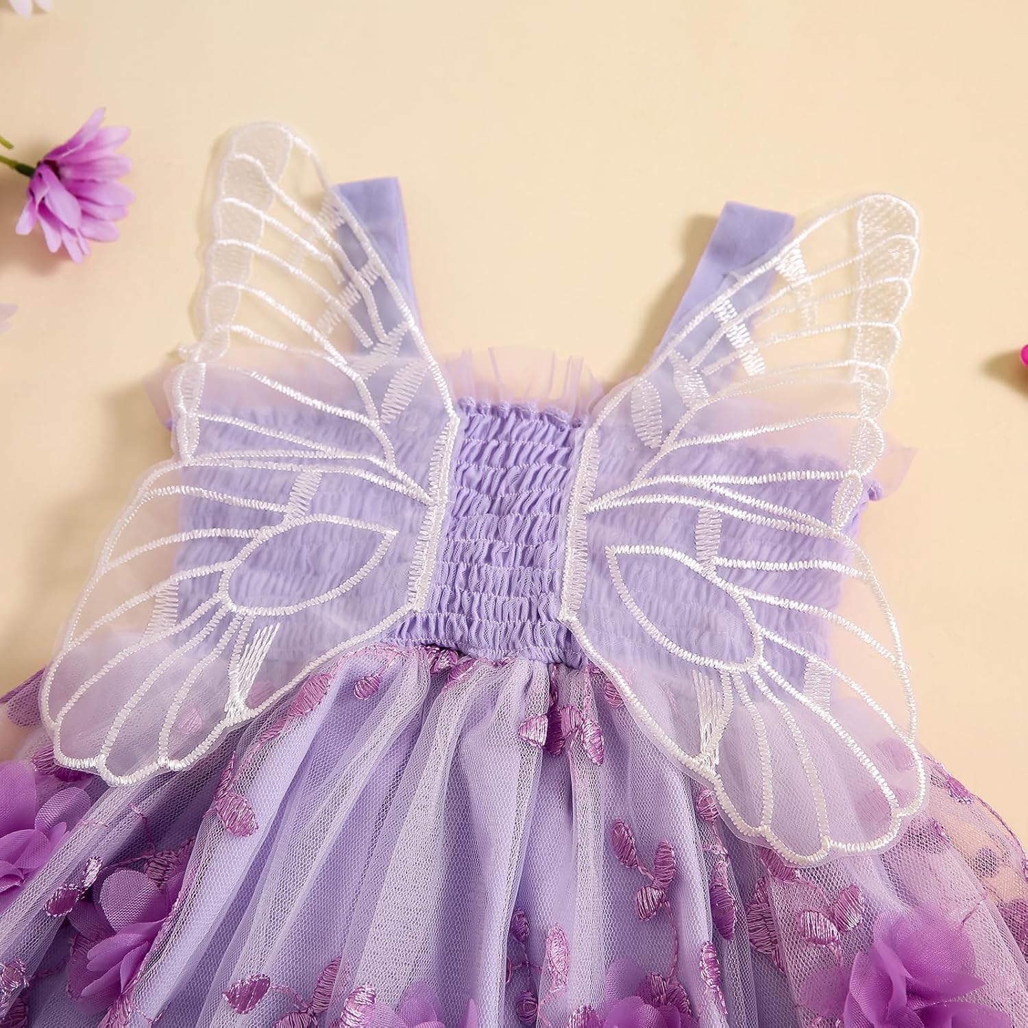 Butterfly Wings Princess Dress for Toddler Girls - Cute Summer Play Party Dress