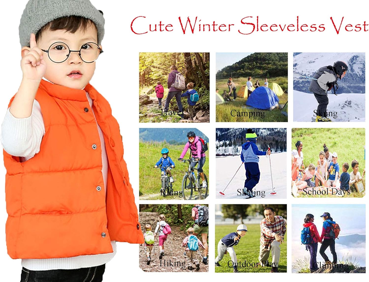 Cute Safe Winter vest for Kids Inner Layer