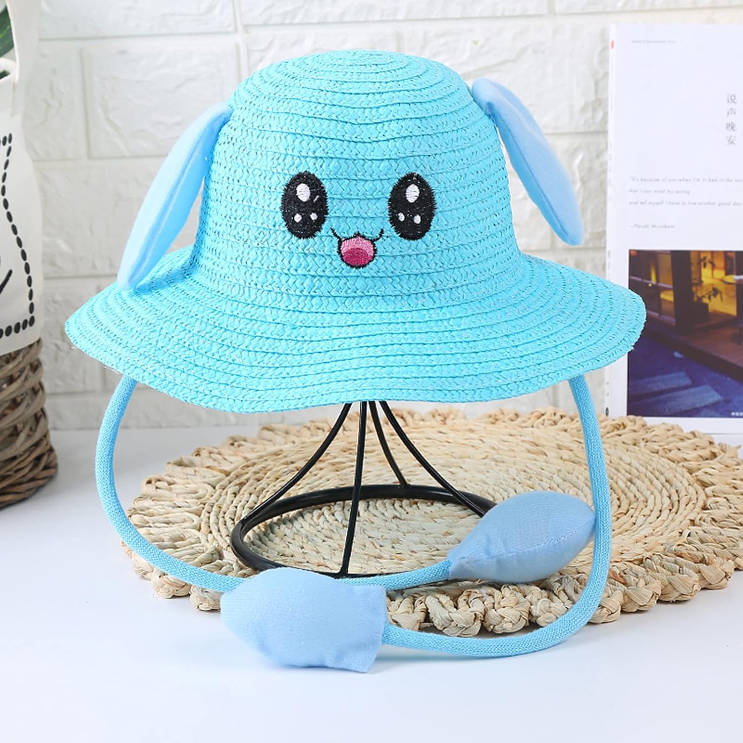 Baby Sun Straw Hat Adjustable Bucket Swimsuit UPF 50 Country Sunshade
