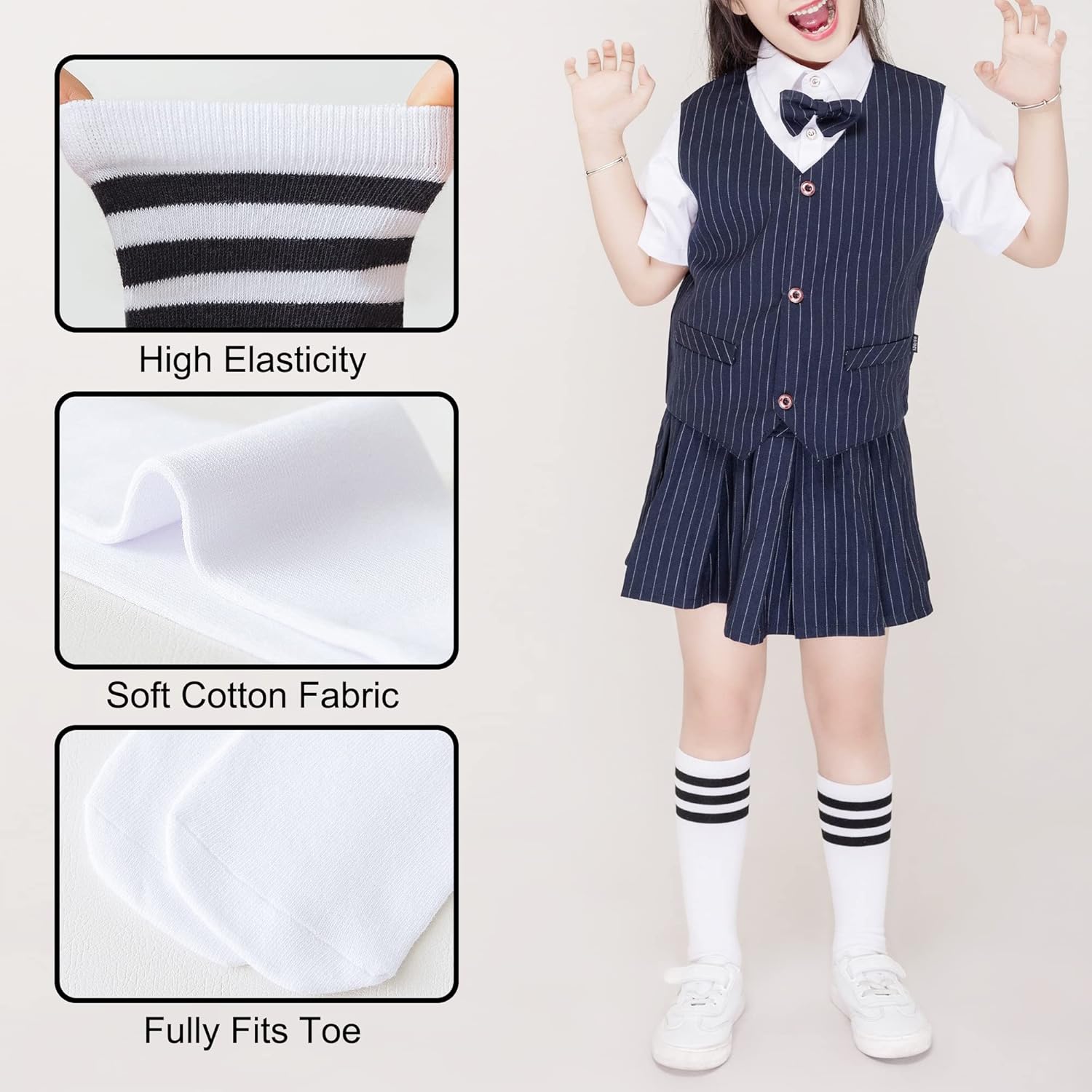 DOOVID Knee High Socks for Kids Soccer and School Uniform