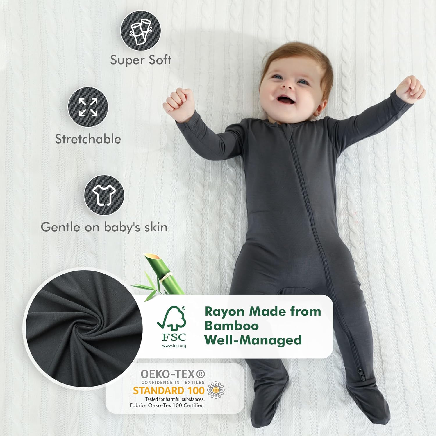 HAPIU Bamboo Rayon Pajamas for Babies Eco-Friendly Cozy