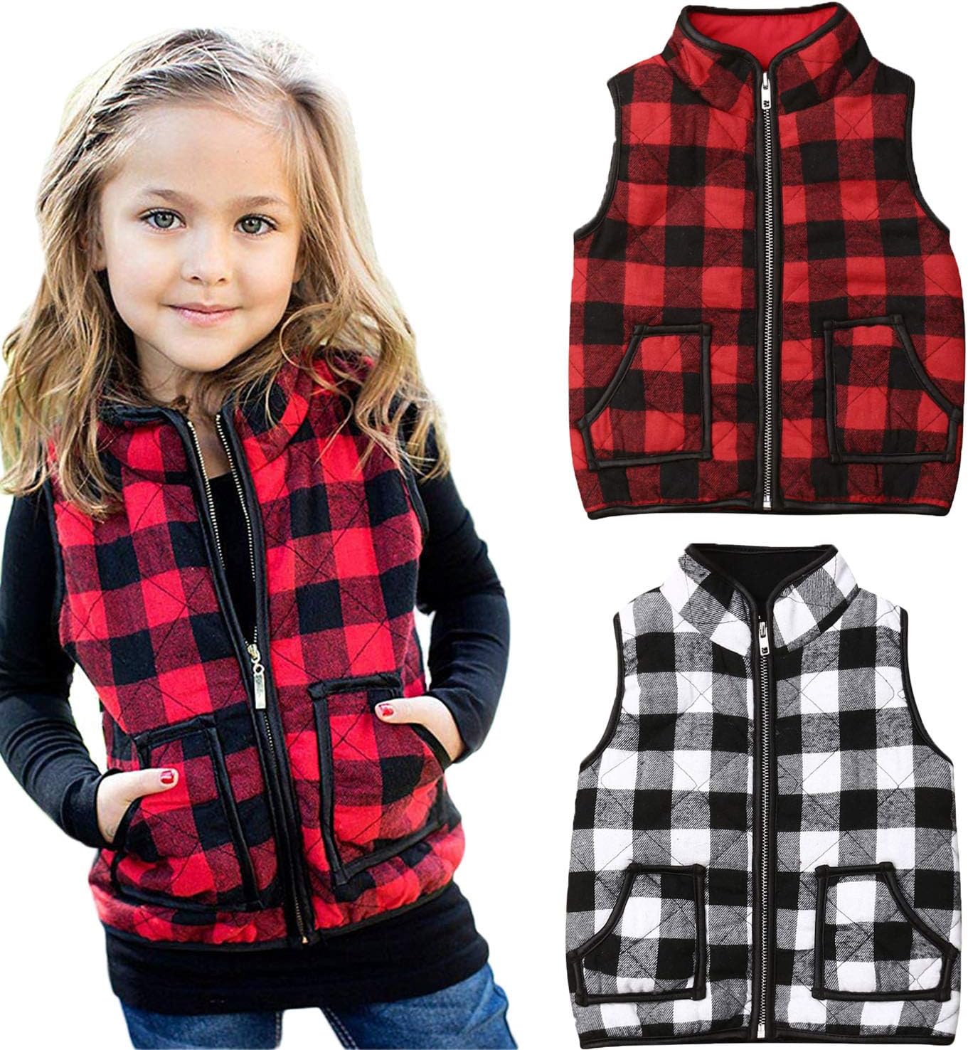 Toddler Kids Winter Puffer Vest for Girls and Boys