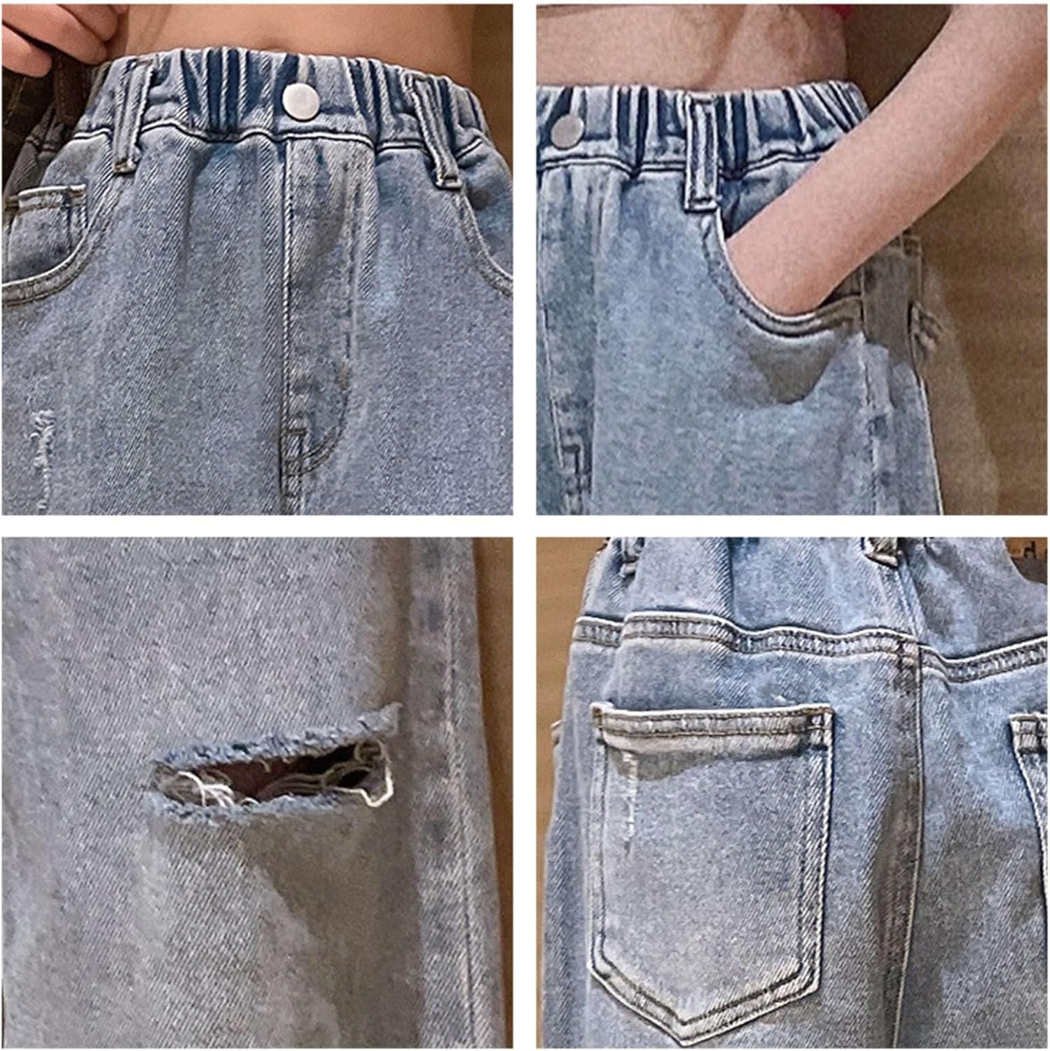 Girls Ripped Jeans Streetwear Kids
