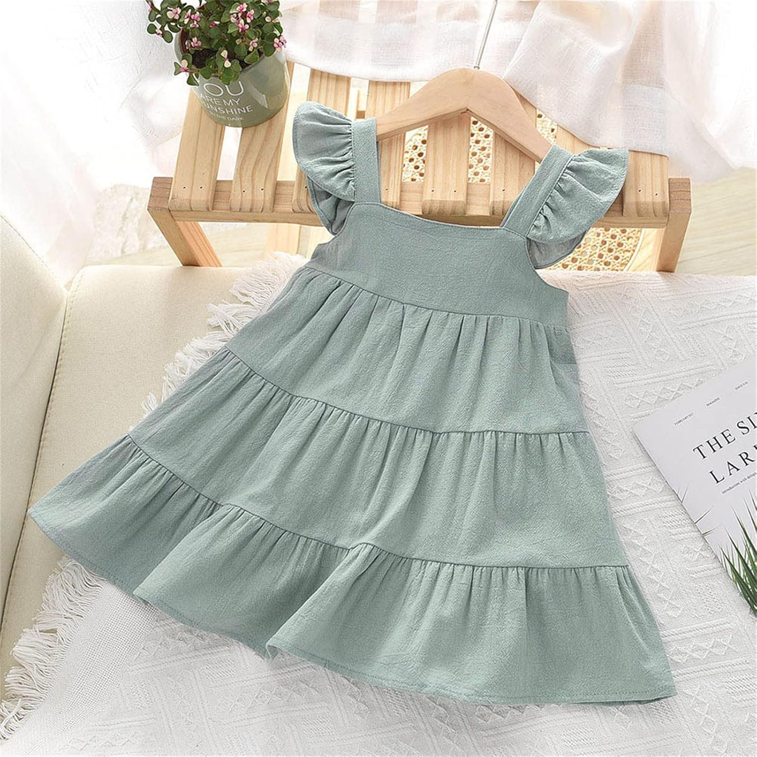 Super soft retro ruffle dress for babies