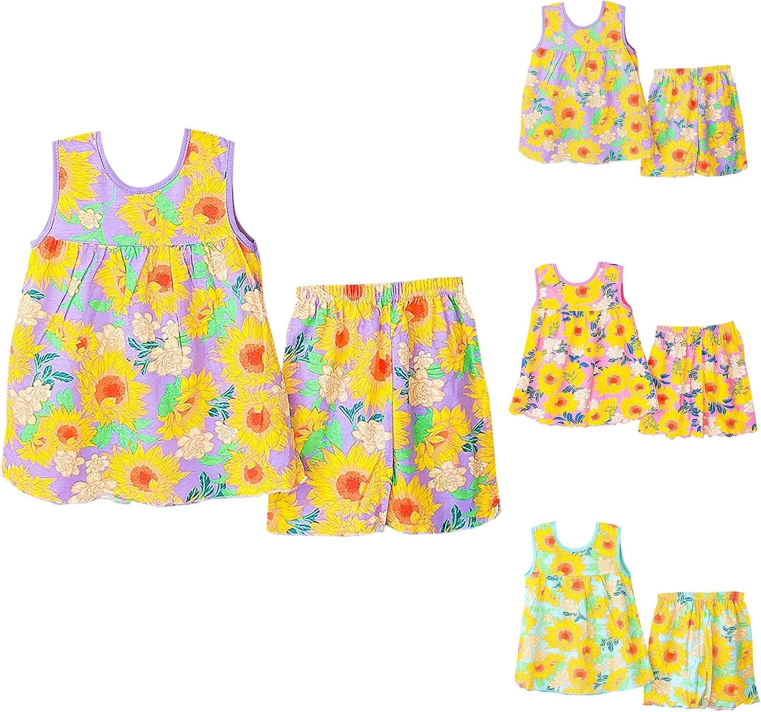 Sunflower Fun Toddler Girls Summer Outfits